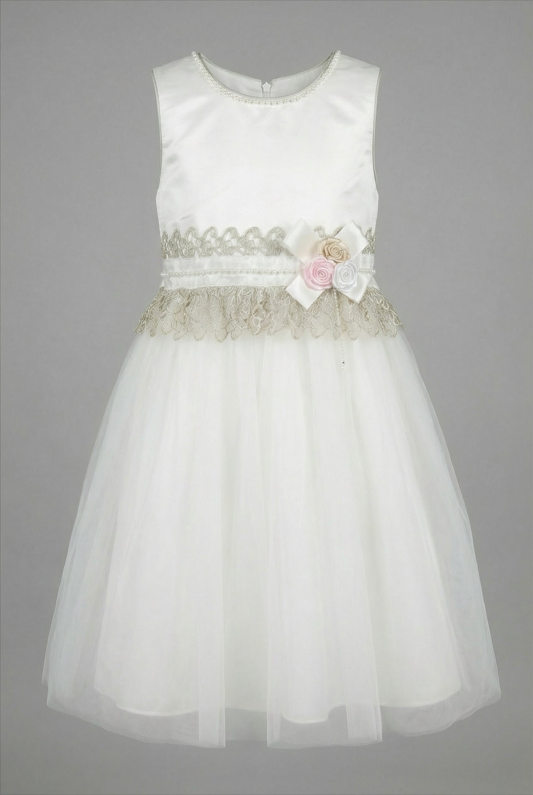 Babies & Girls Ivory Satin & Tulle Dress Mannequin Dress