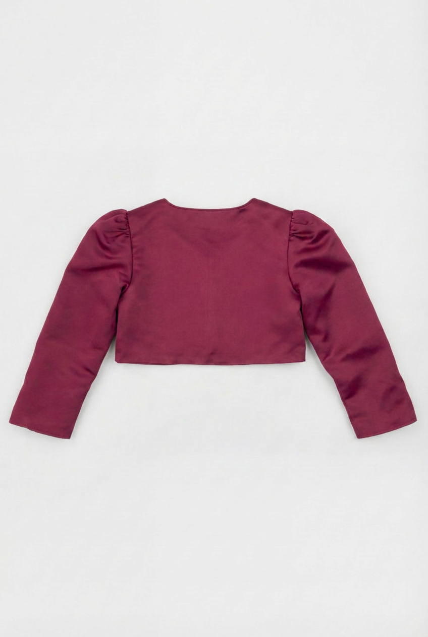 Babies & Girls Long Sleeves Bolero - Burgundy