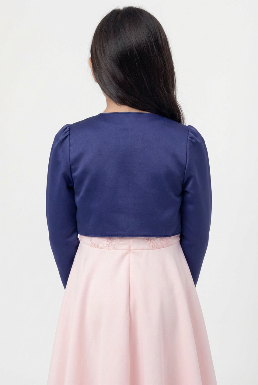 Babies & Girls Long Sleeves Bolero - Navy Blue
