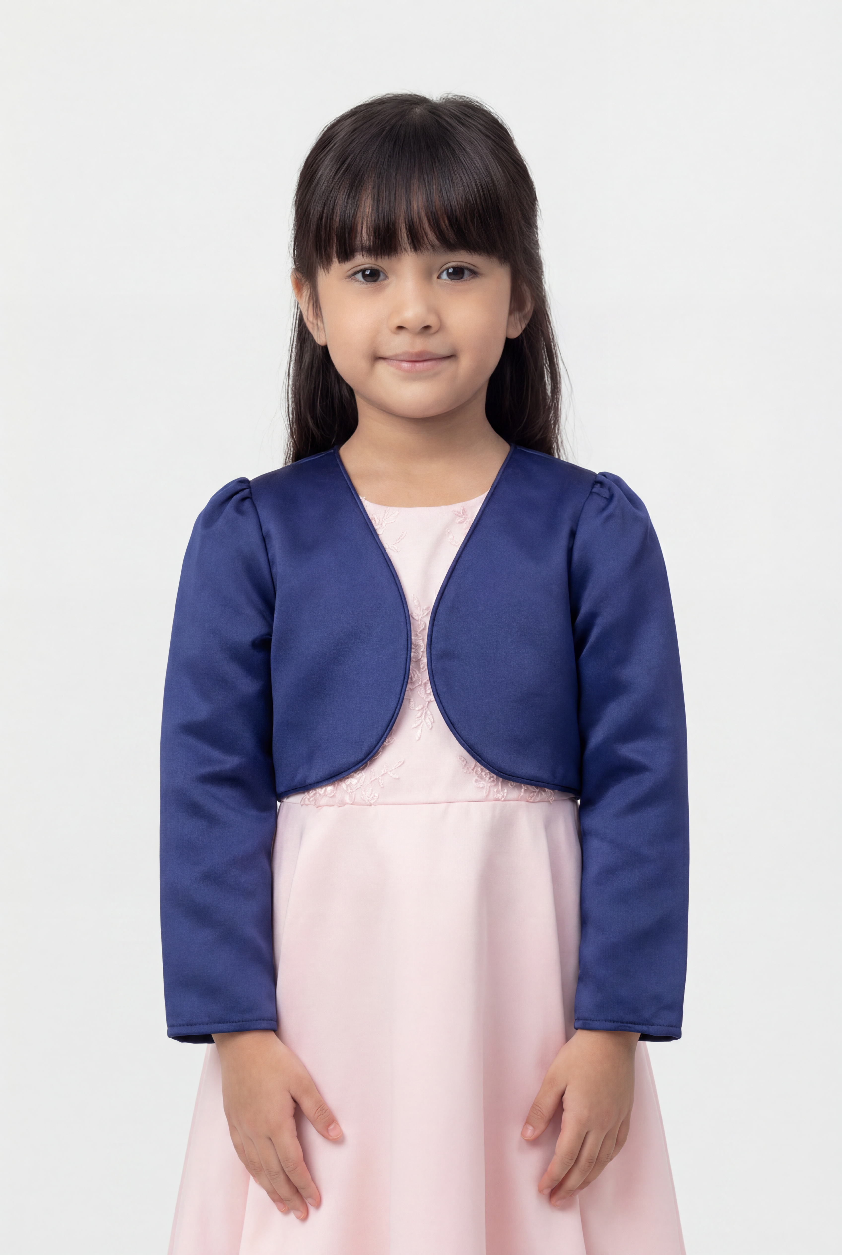 Babies & Girls Long Sleeves Bolero - Navy Blue