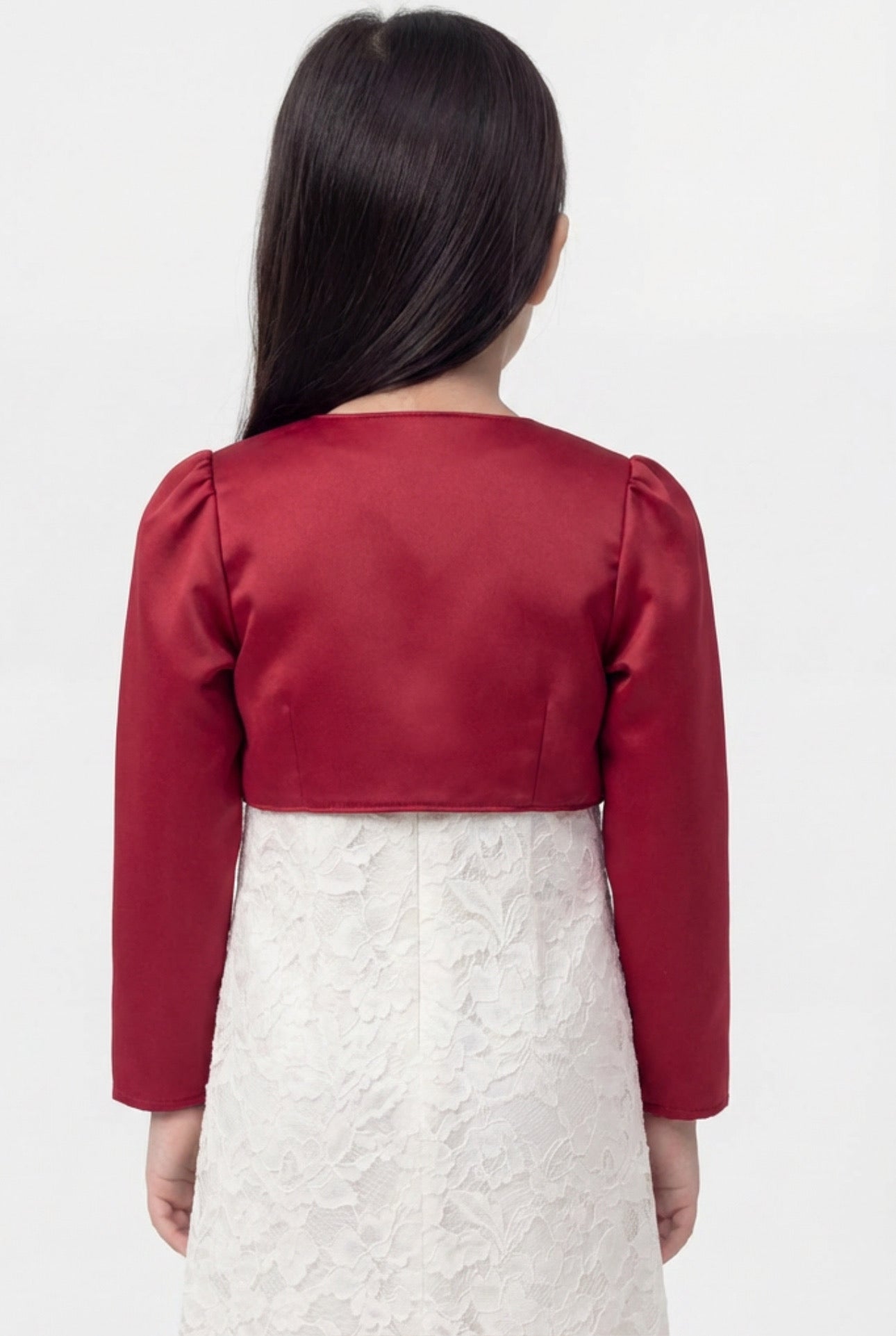 Babies & Girls Long Sleeves Bolero - Red