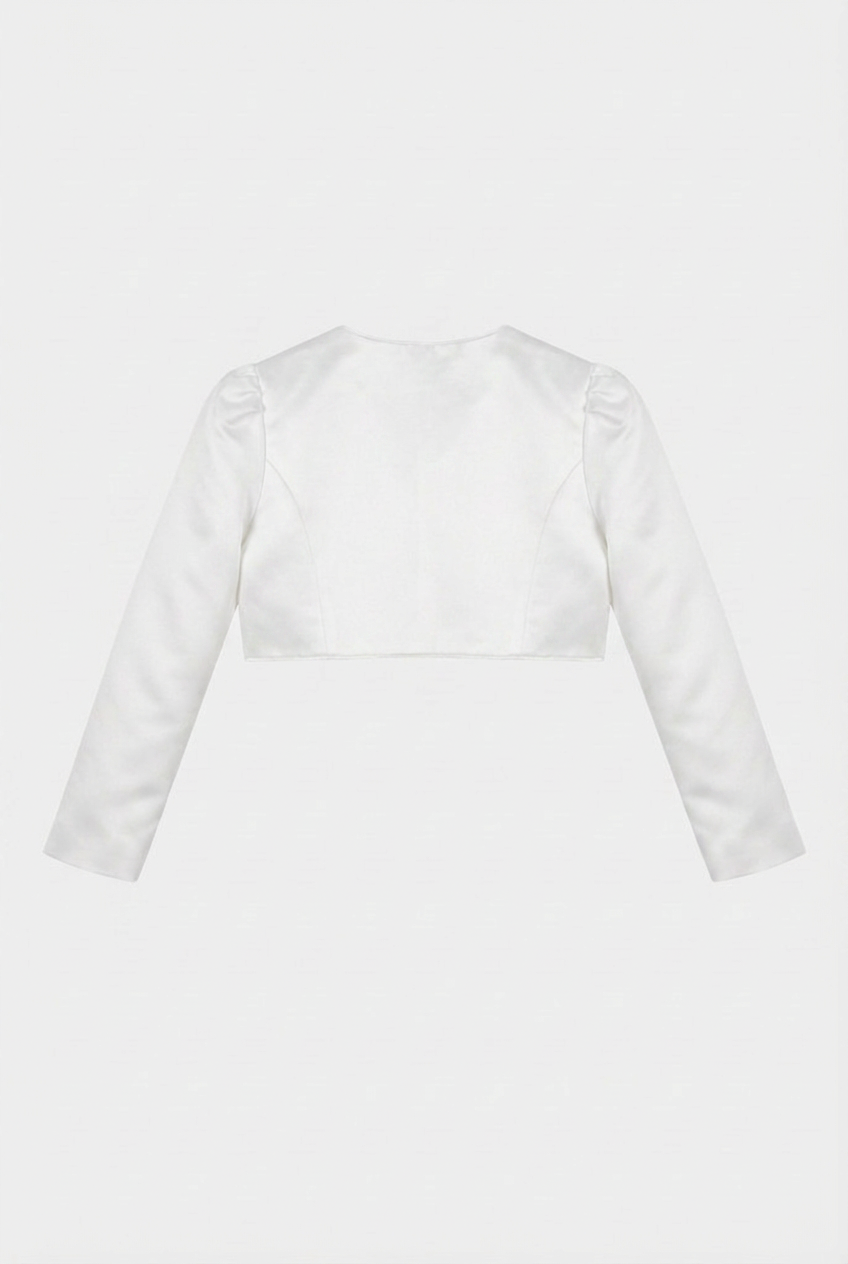 Babies & Girls Long Sleeves Bolero - White