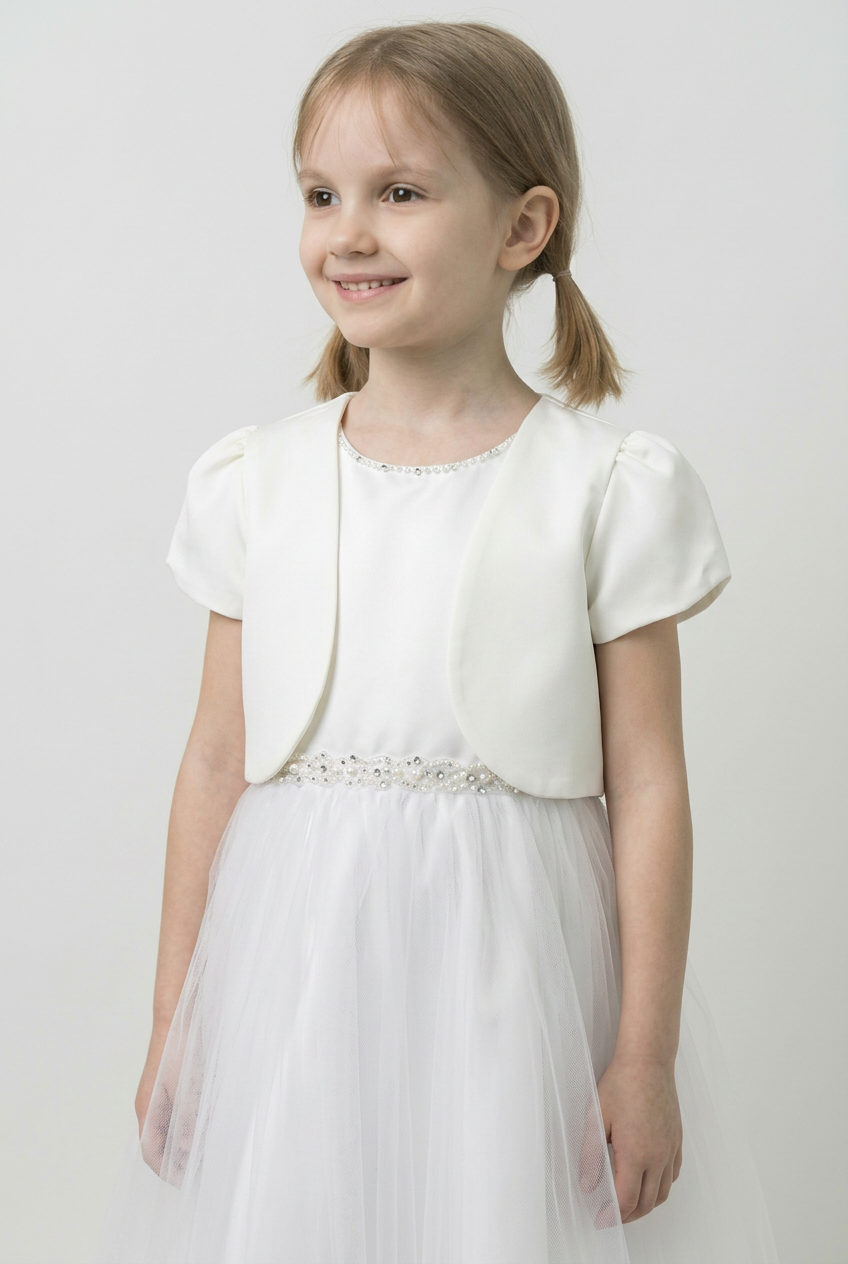 Babies & Girls Short Sleeve Bolero - Ivory