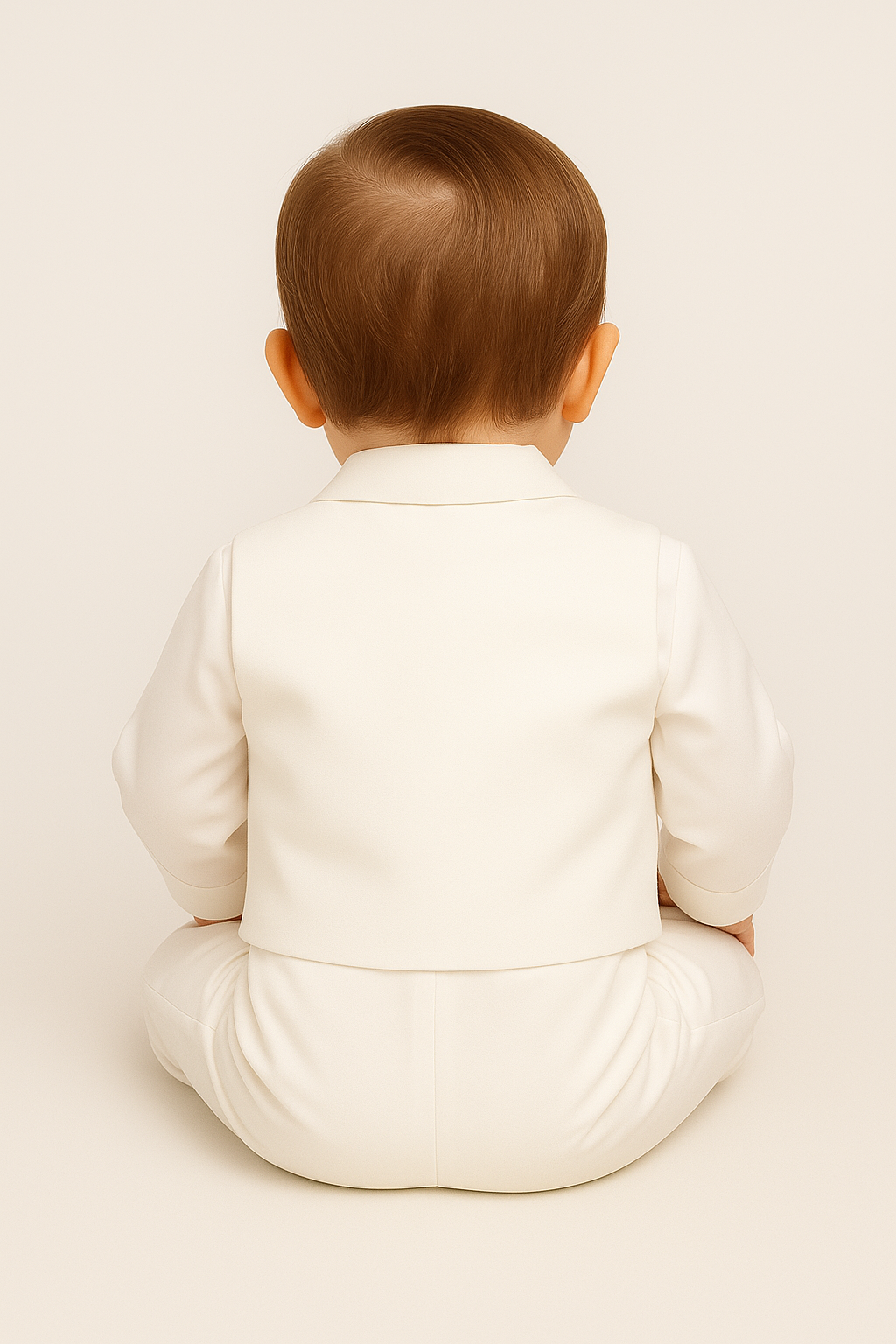 Baby Boys 4 Piece Gold Christening Suit With Gold Waistcoat - LEO Back picture