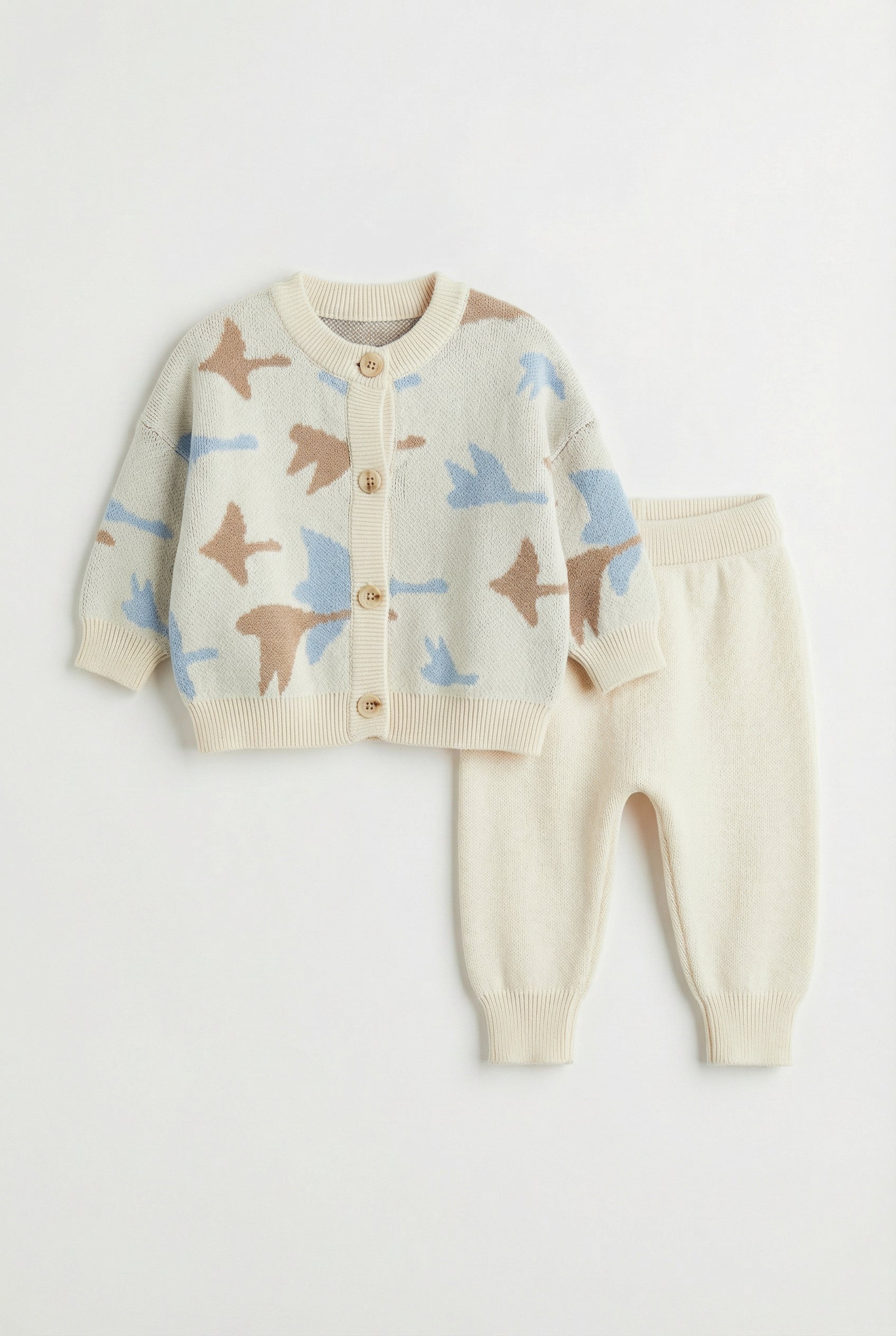 Baby Boys Knit Cardigan & Trousers 2-Piece Set Front Picture 