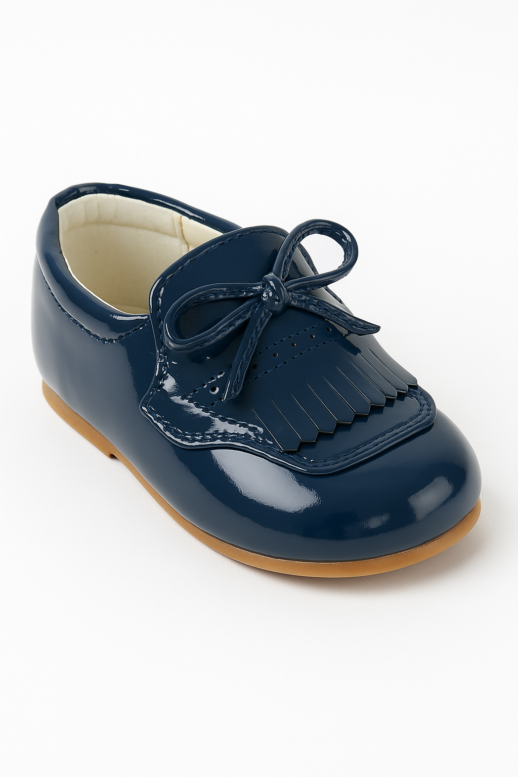 Baby Boys Pre- walker Patent Loafer - ADAM - Navy Blue Sole Picture