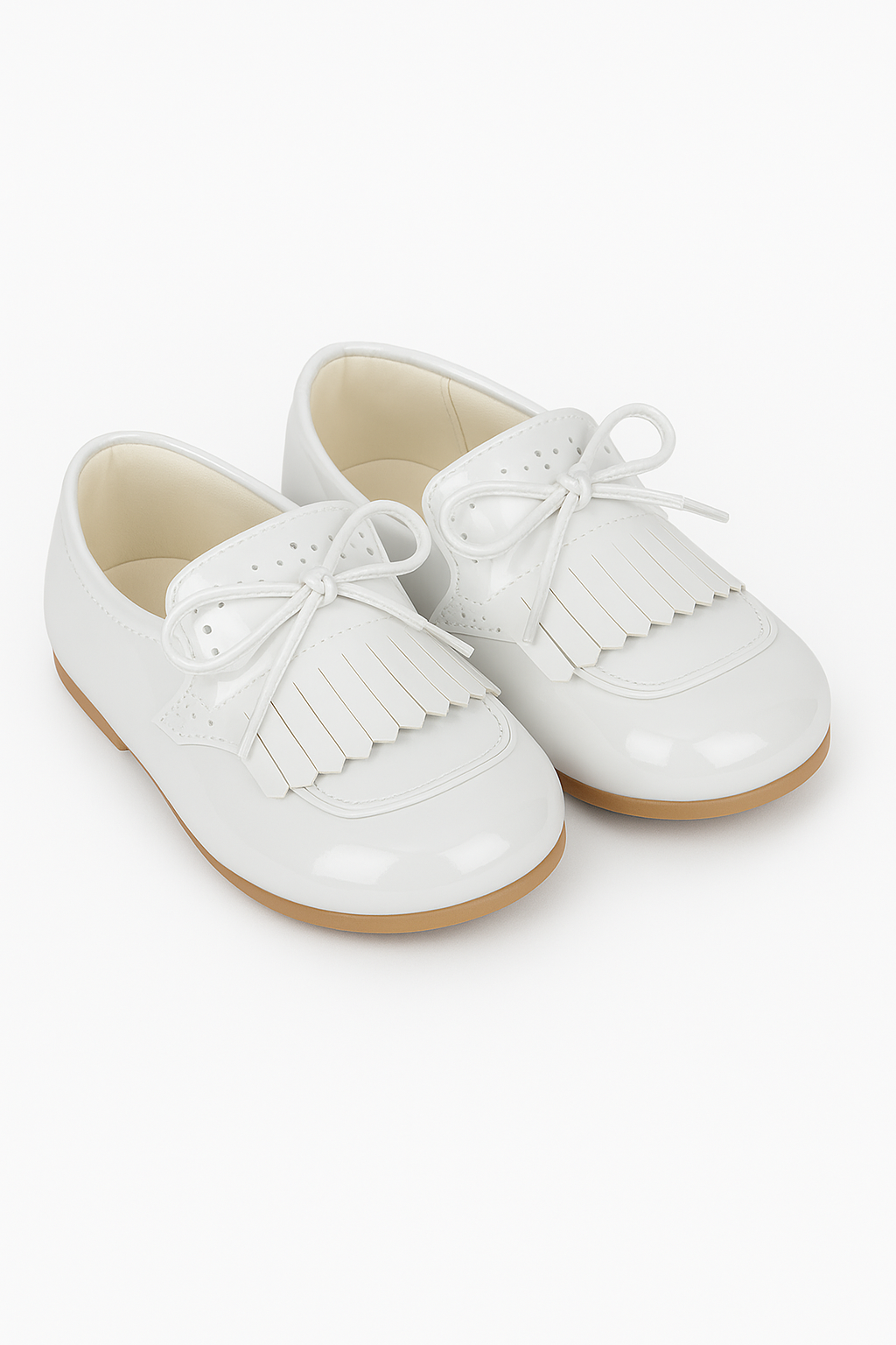 Baby Boys Pre- walker Patent Loafer - ADAM - White Pair Side Picture