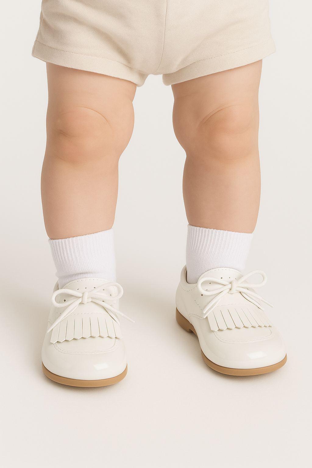 Baby Boys Pre- walker Patent Loafer - ADAM - White Model Picture