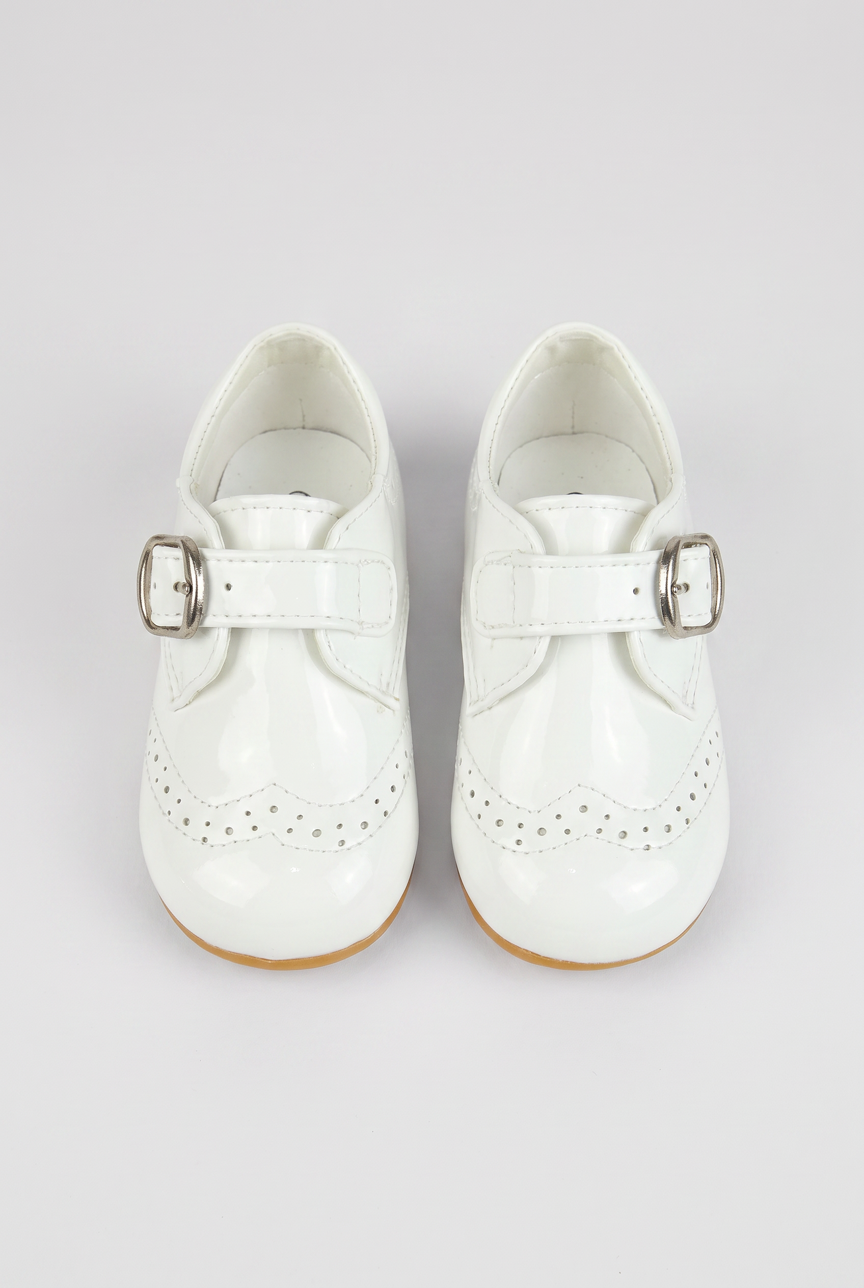 Baby Boys and Girls Patent Slip on Formal Wedding Shoes - White