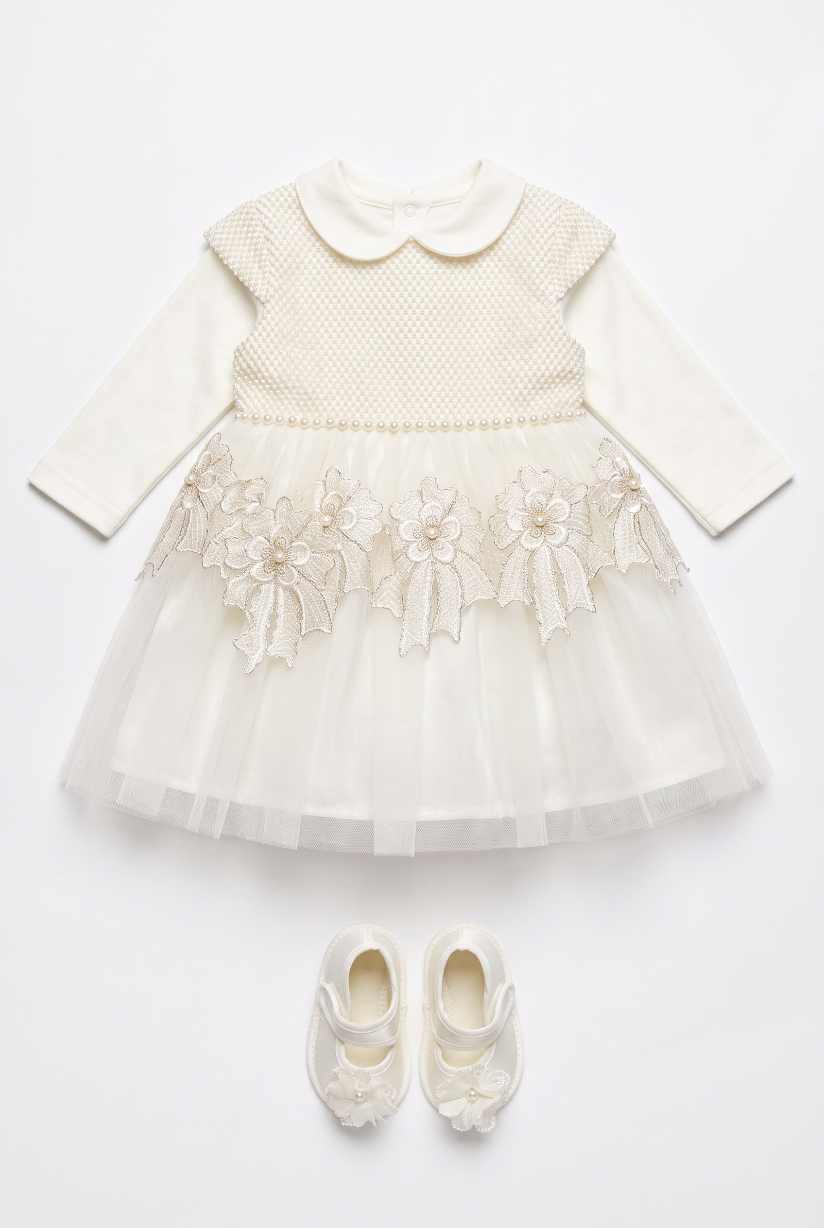 Baby Girl 3-Piece Lace Tulle Dress & Shoes Set