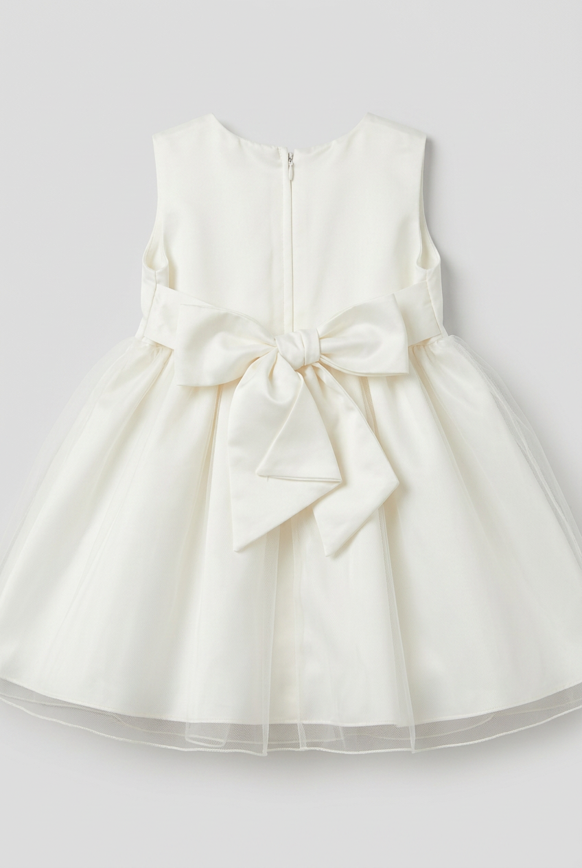 Baby Girls Ivory Embroidered Occasion Dress with Tulle Cape & Bonnet