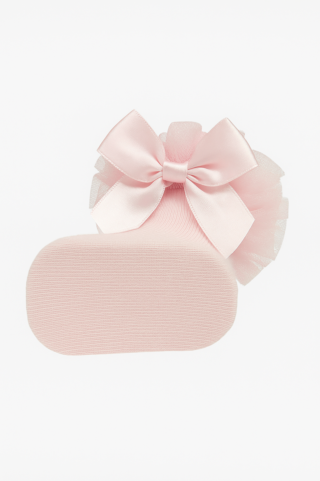 Baby Girls Ruffle Bow Frilly Ankle Socks - Pink Sole Picture