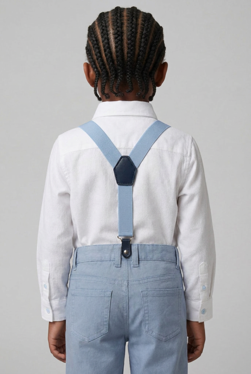 Baby & Boys 4-Piece Cotton Gentleman Outfit Set - OXFORD White - Light Blue