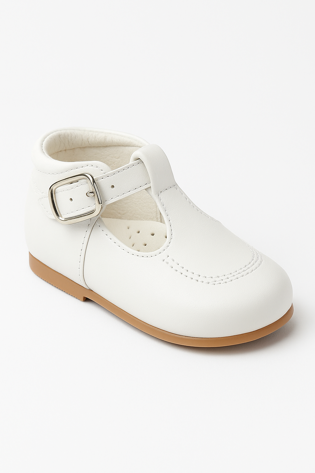 Baby & Boys Buckled Leather Shoes TEDDY - White Side Picture