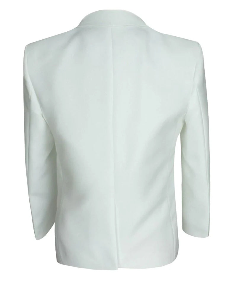 Baby & Boys Wedding Prom Pageboy Suit, Choice Of Waistcoat 5PC - Cream - Ivory