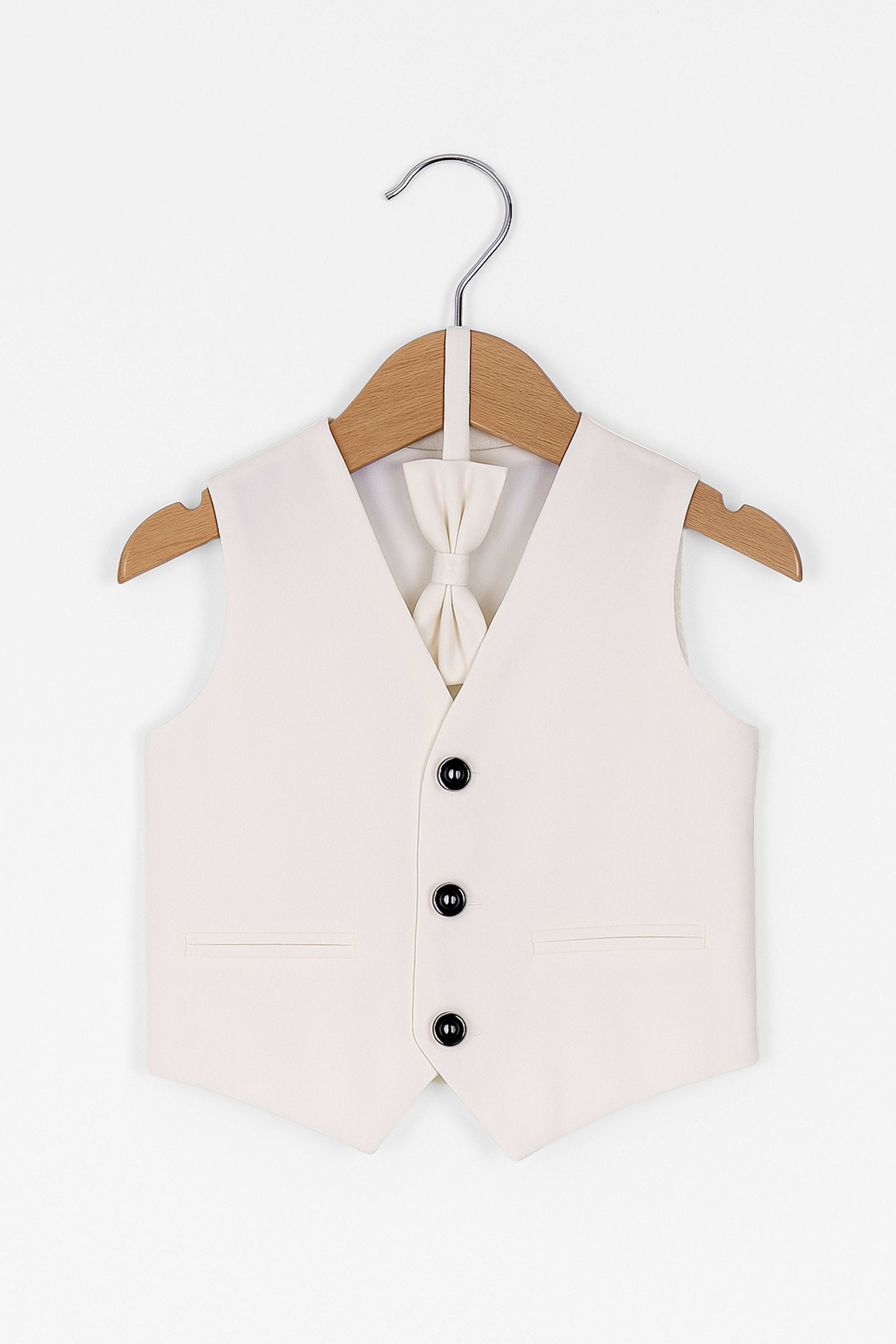 Baby & Boys 3-Piece White Cotton-Linen Waistcoat Suit Set - WHITBY