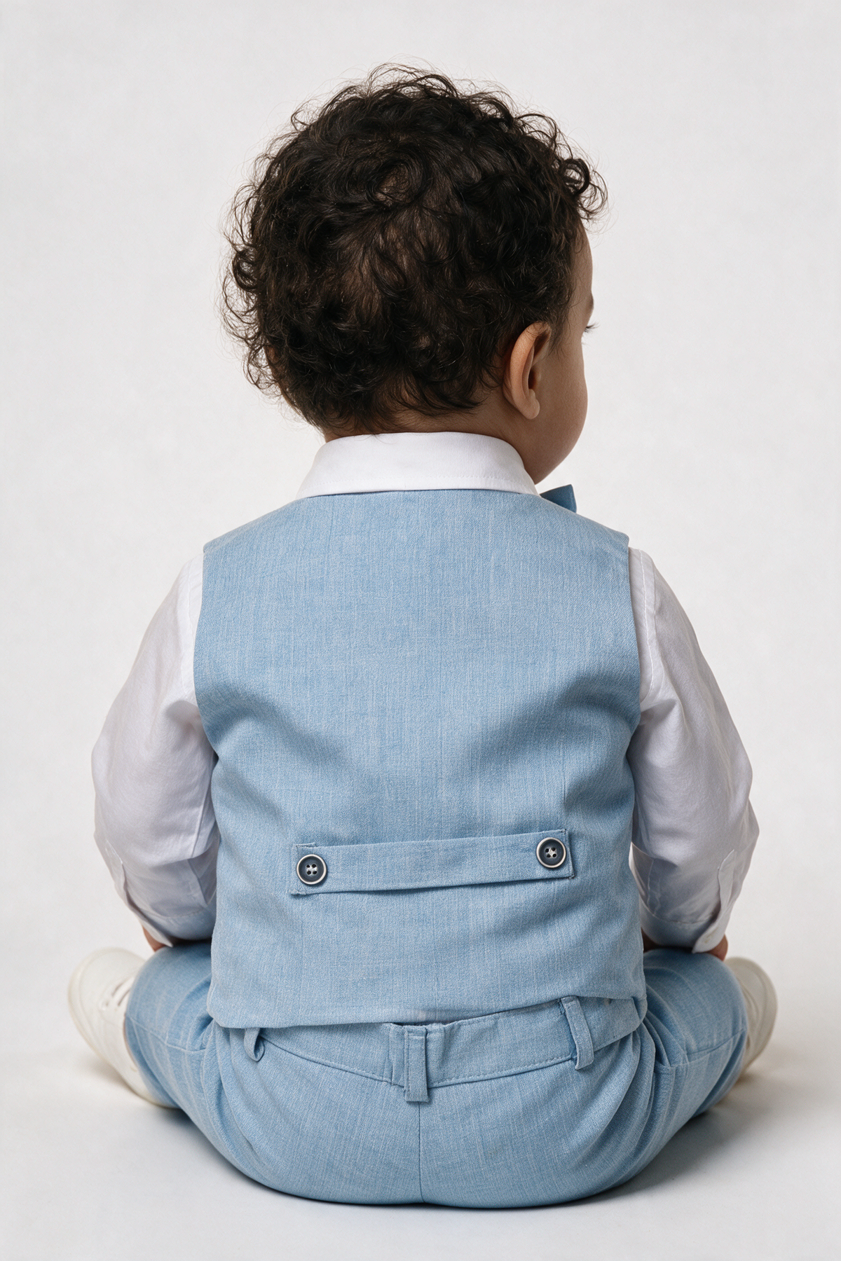 Baby & Boys 4-Piece Cotton-Linen Waistcoat Suit Set - Light Blue