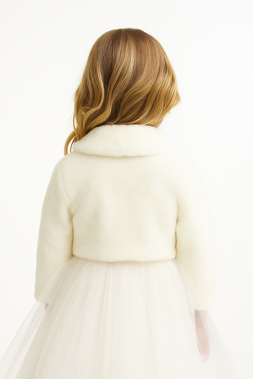 Baby & Girls' Fleece Bolero Jacket - GABRIELLA - Ivory