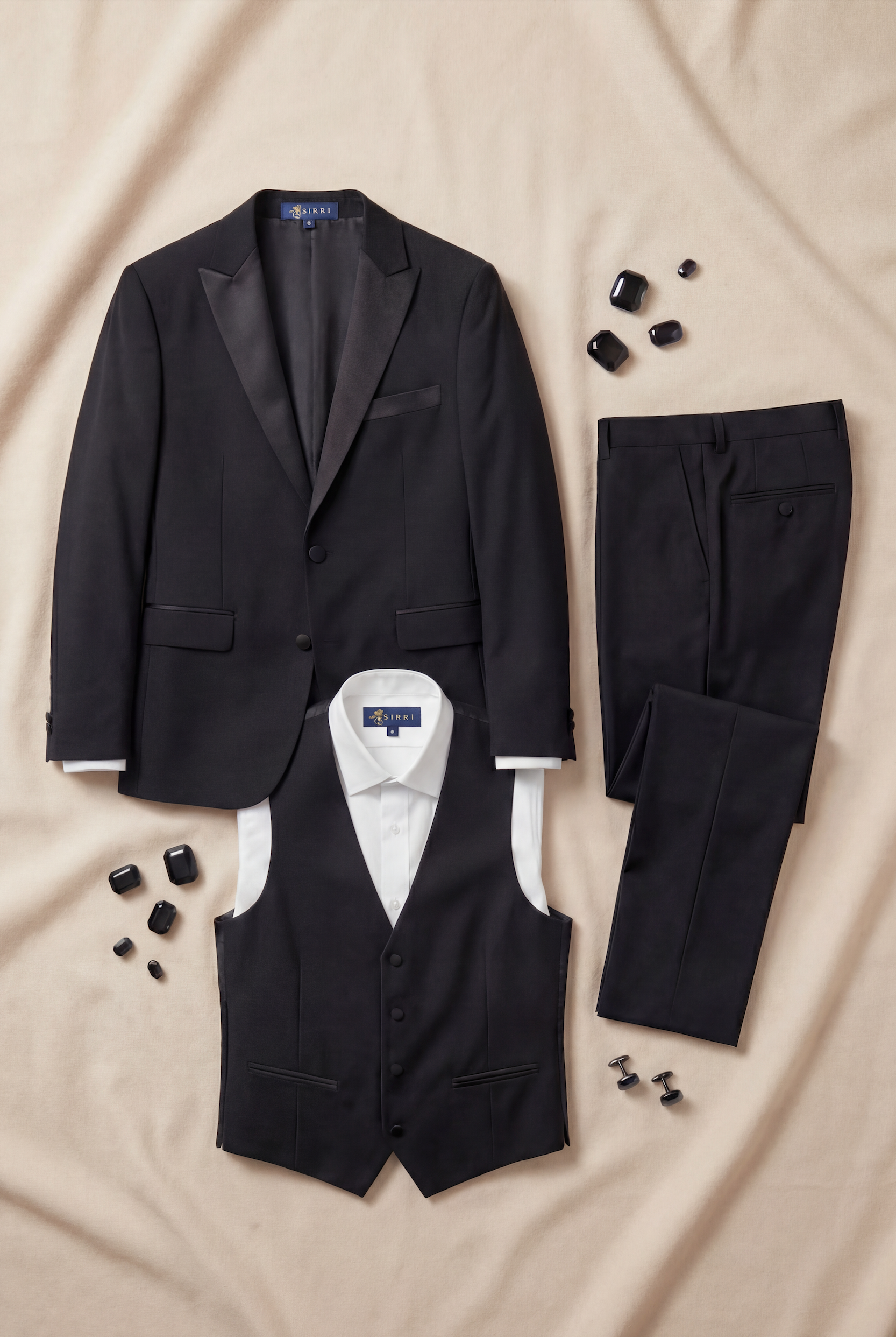 Boys Sheen Lapel Tuxedo Dinner Suit - Black