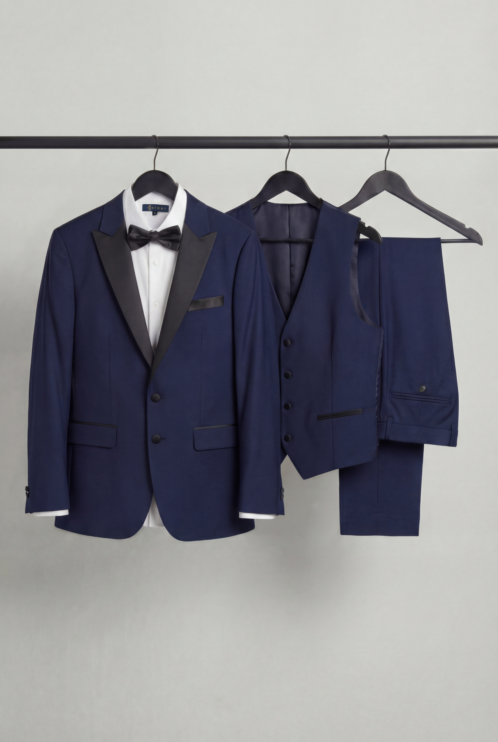 Boys Sheen Lapel Tuxedo Dinner Suit - Navy Blue