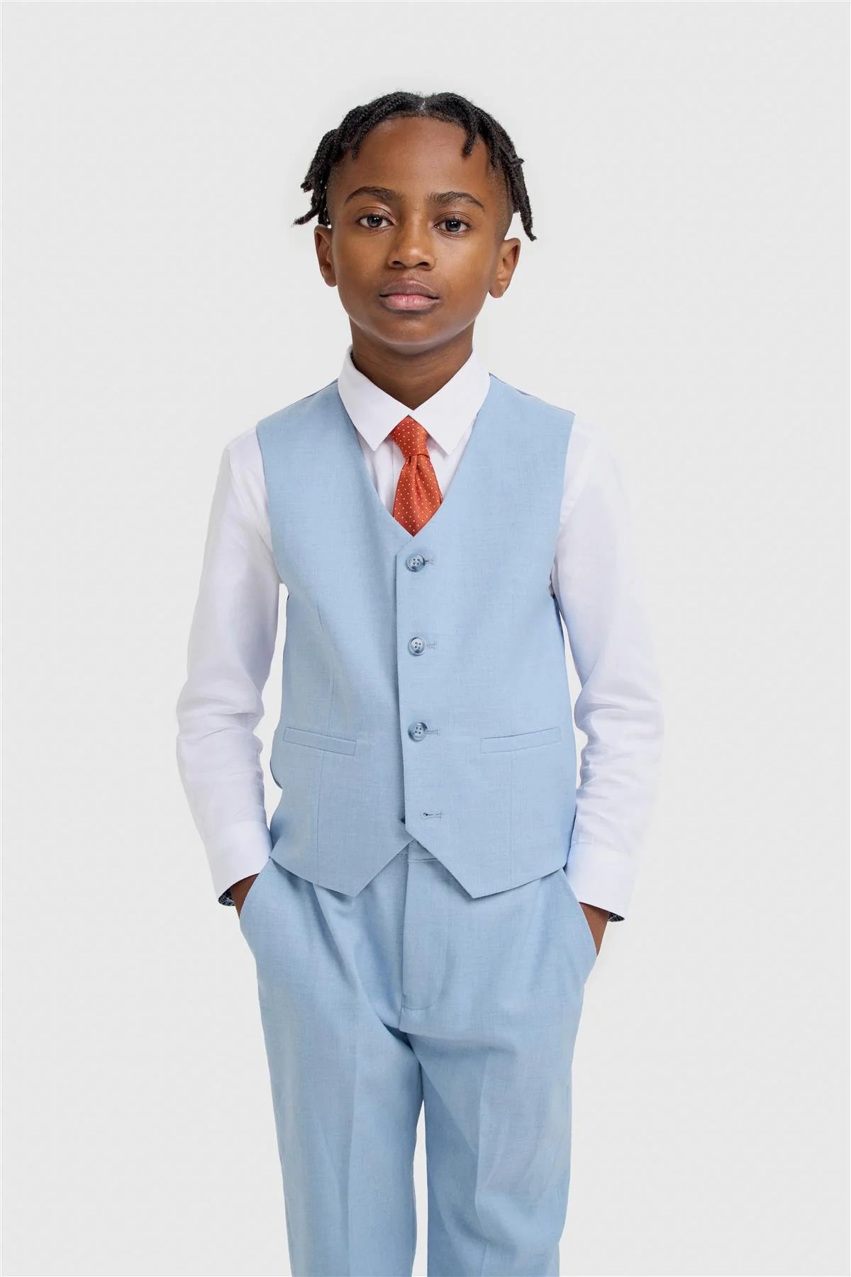 Boys 3-Piece Slim Fit Formal Suit - Malibu - Sky Blue