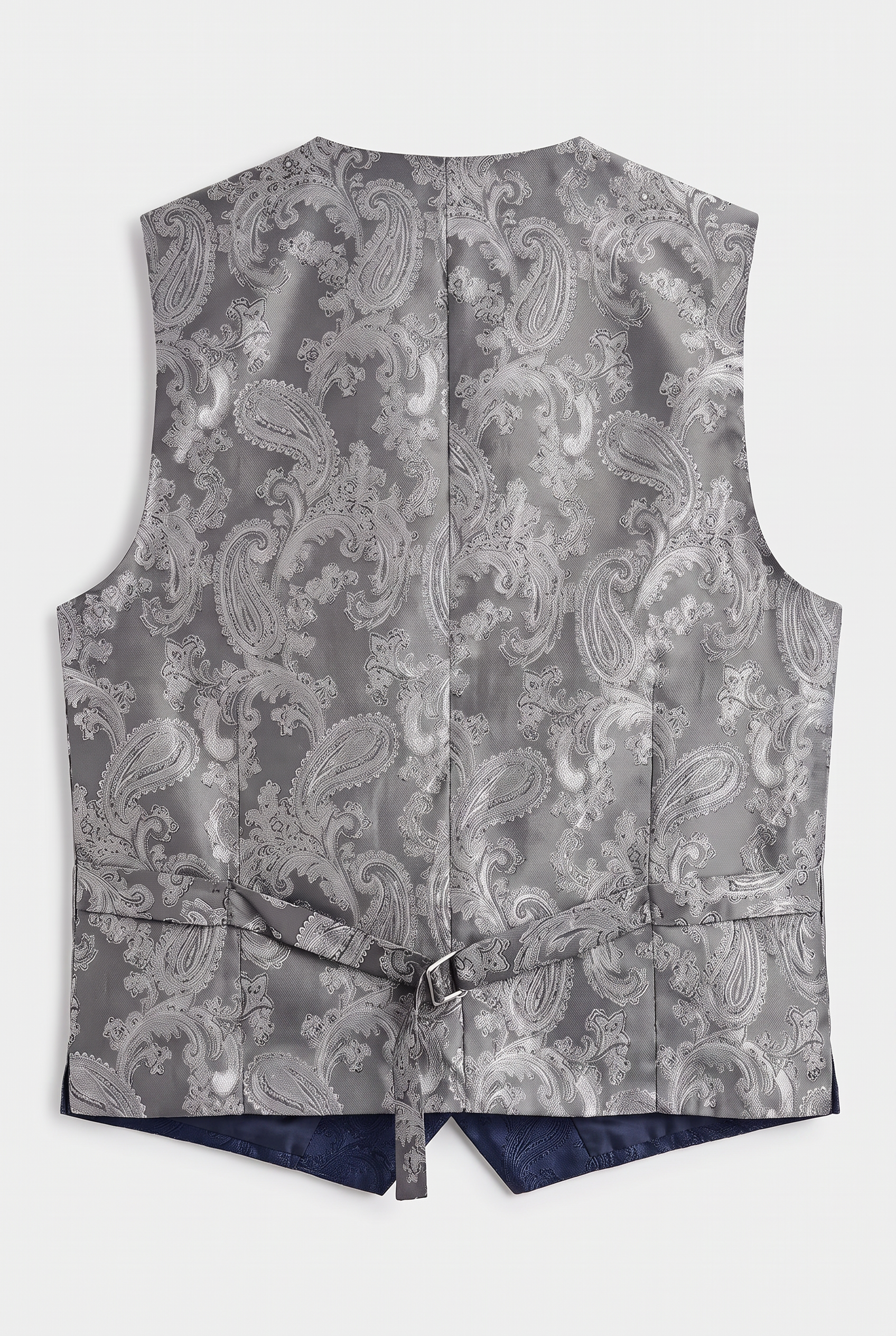 Boys 3-Piece Tailored Fit Grey Formal Suit - Edward Waistcoat Back Picture