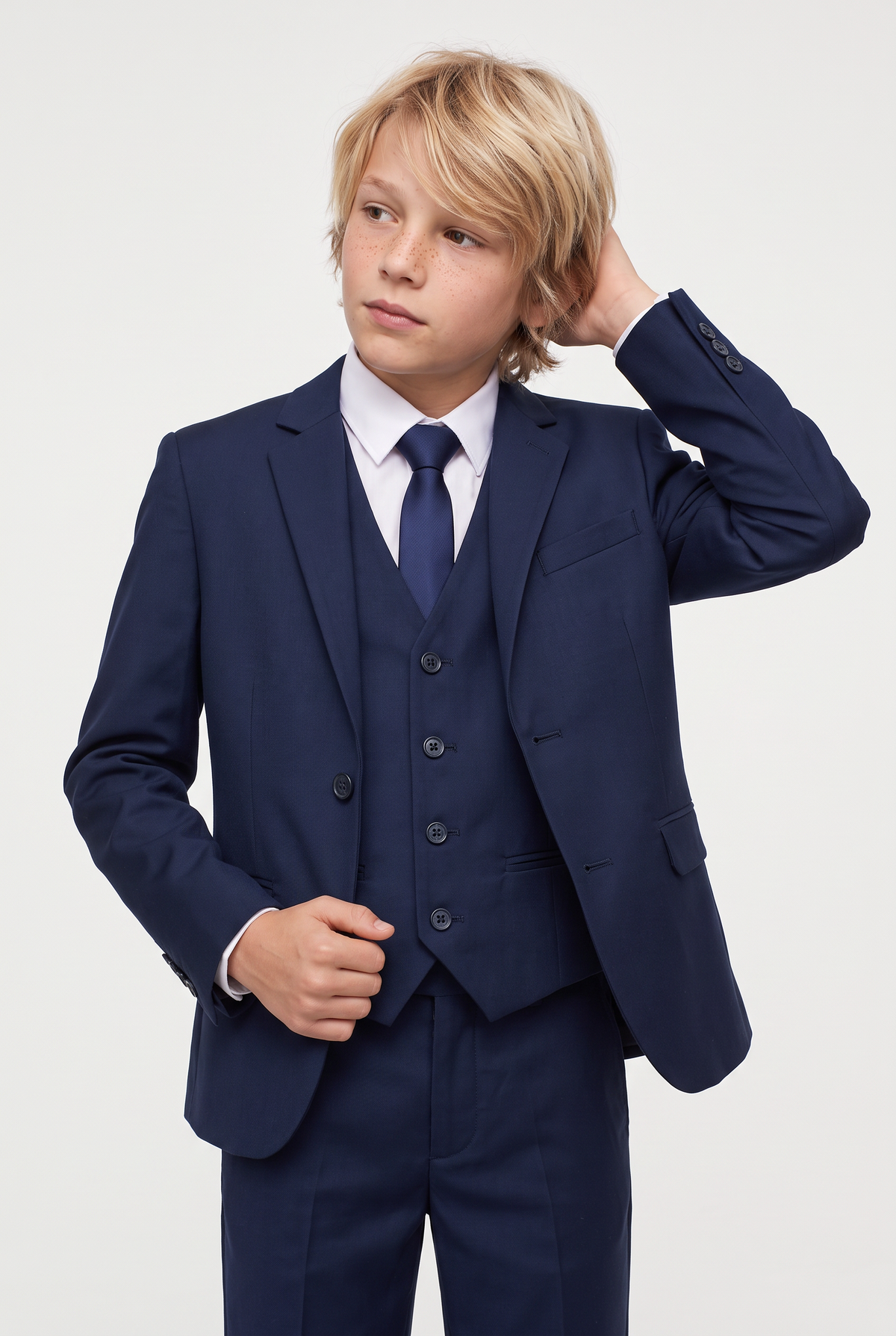 Boys 3-Piece Tailored Fit Suit - Paris - Navy