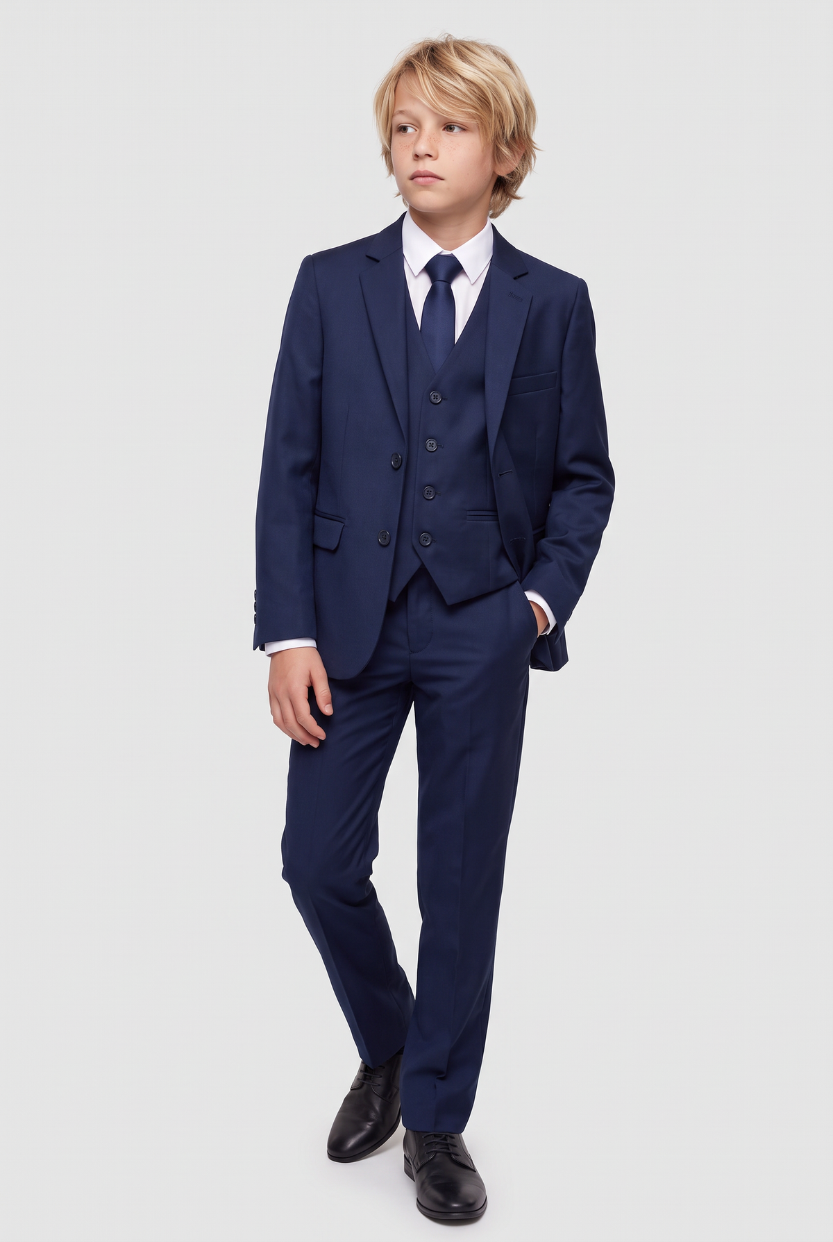 Boys 3-Piece Tailored Fit Suit - Paris - Navy