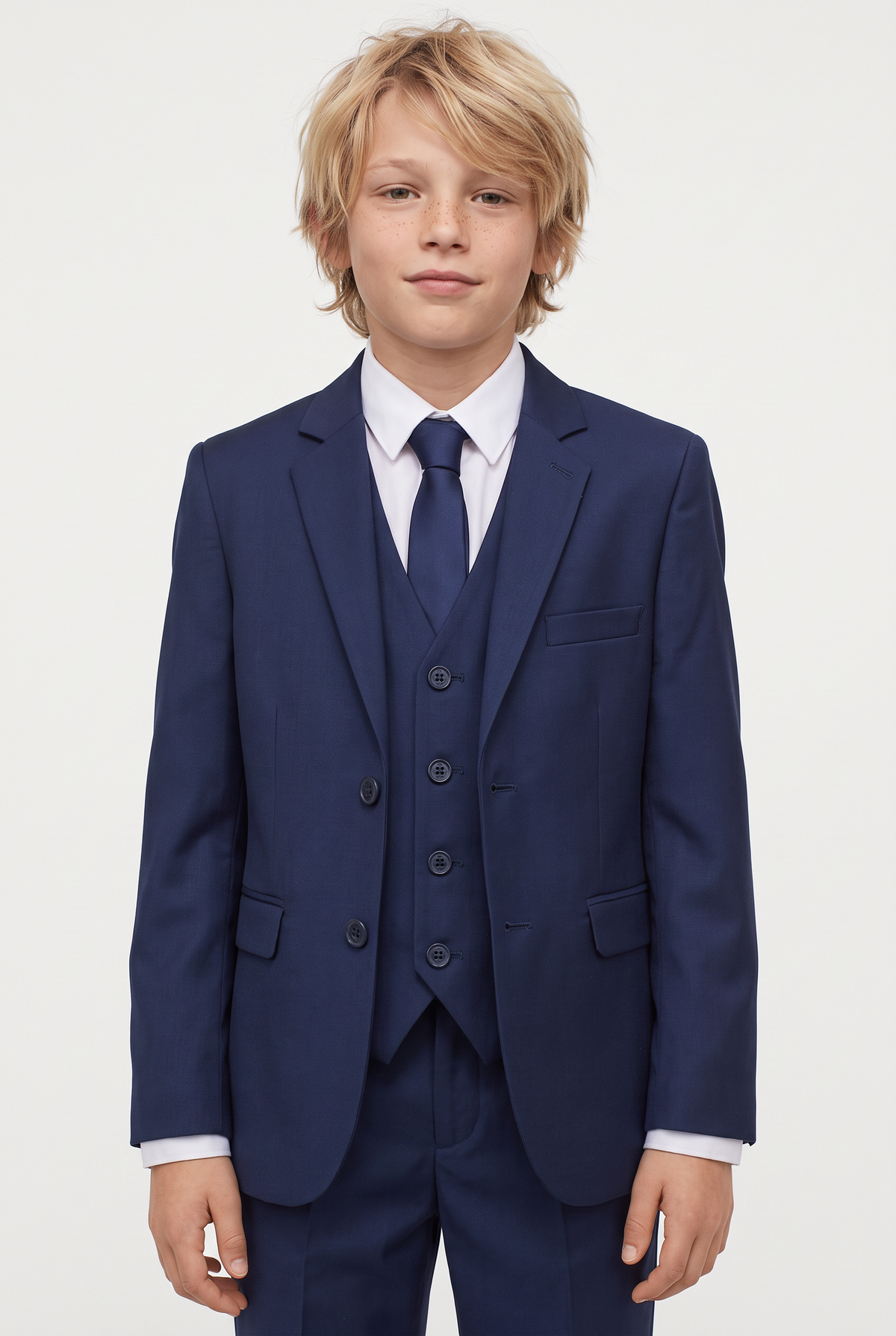 Boys 3-Piece Tailored Fit Suit - Paris - Navy