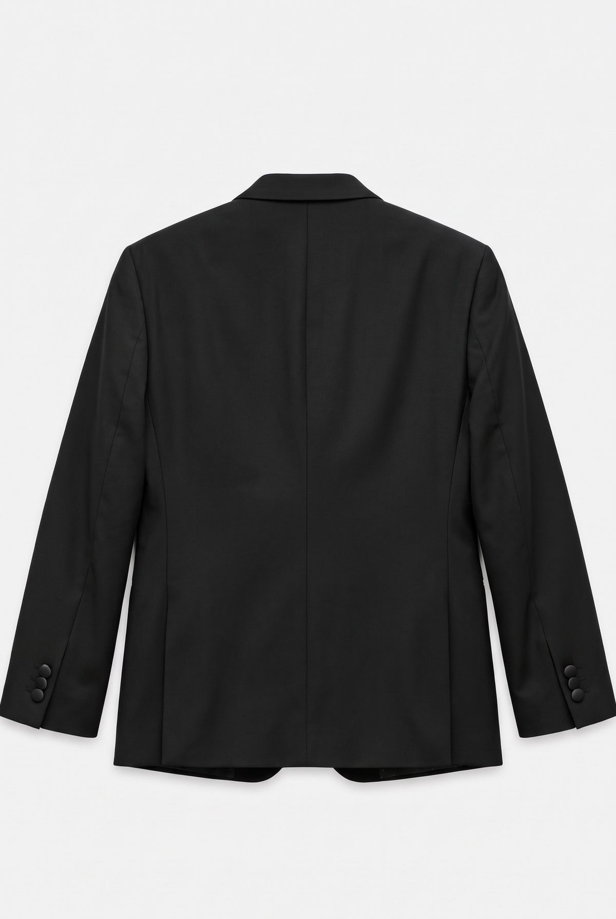 Boys 3-Piece Tuxedo Suit with Satin Notch Lapel - Romano Black  Blazer Back Picture 