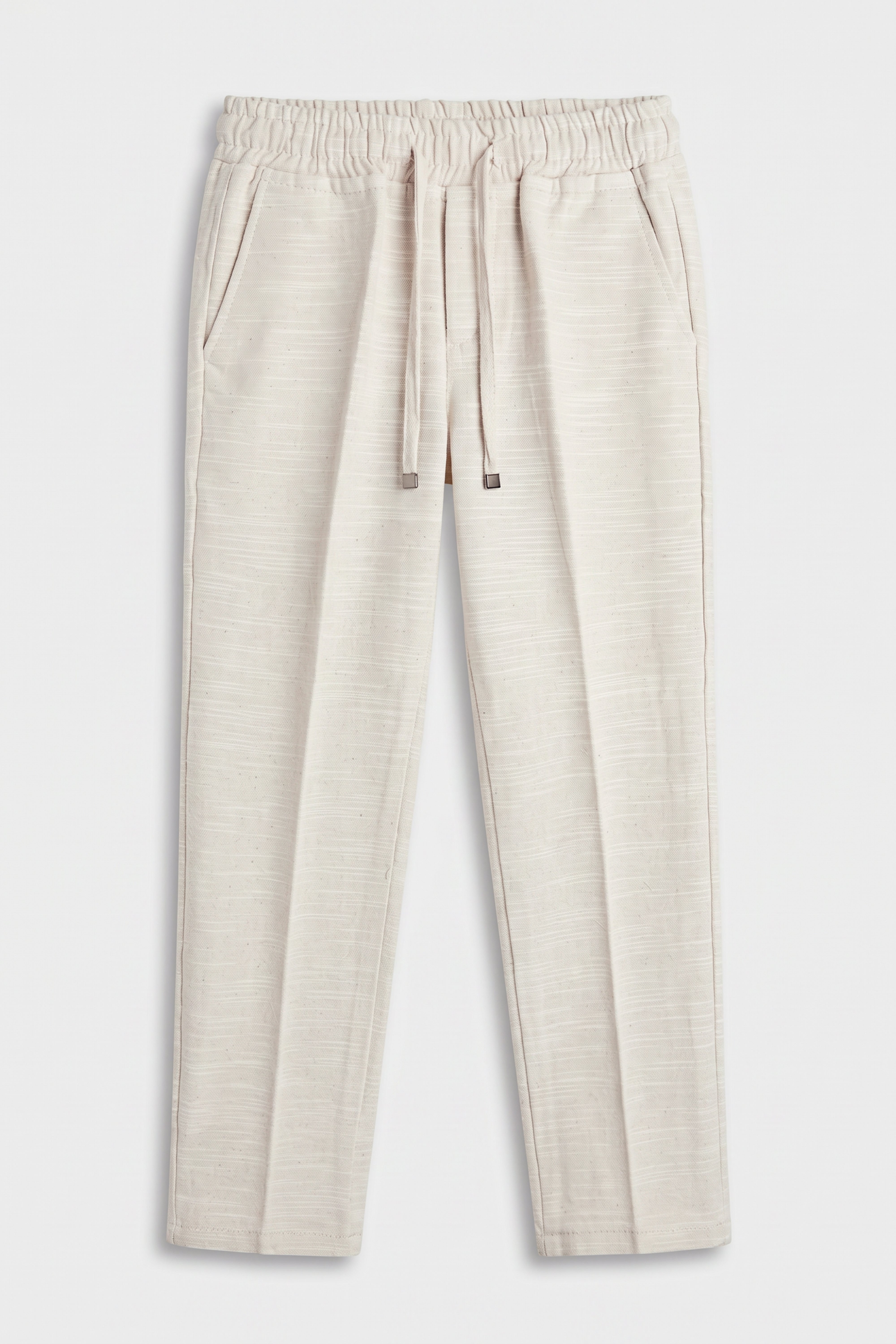 Boys 4-Piece Cotton Casual Suit - Beige Trousers Front Picture