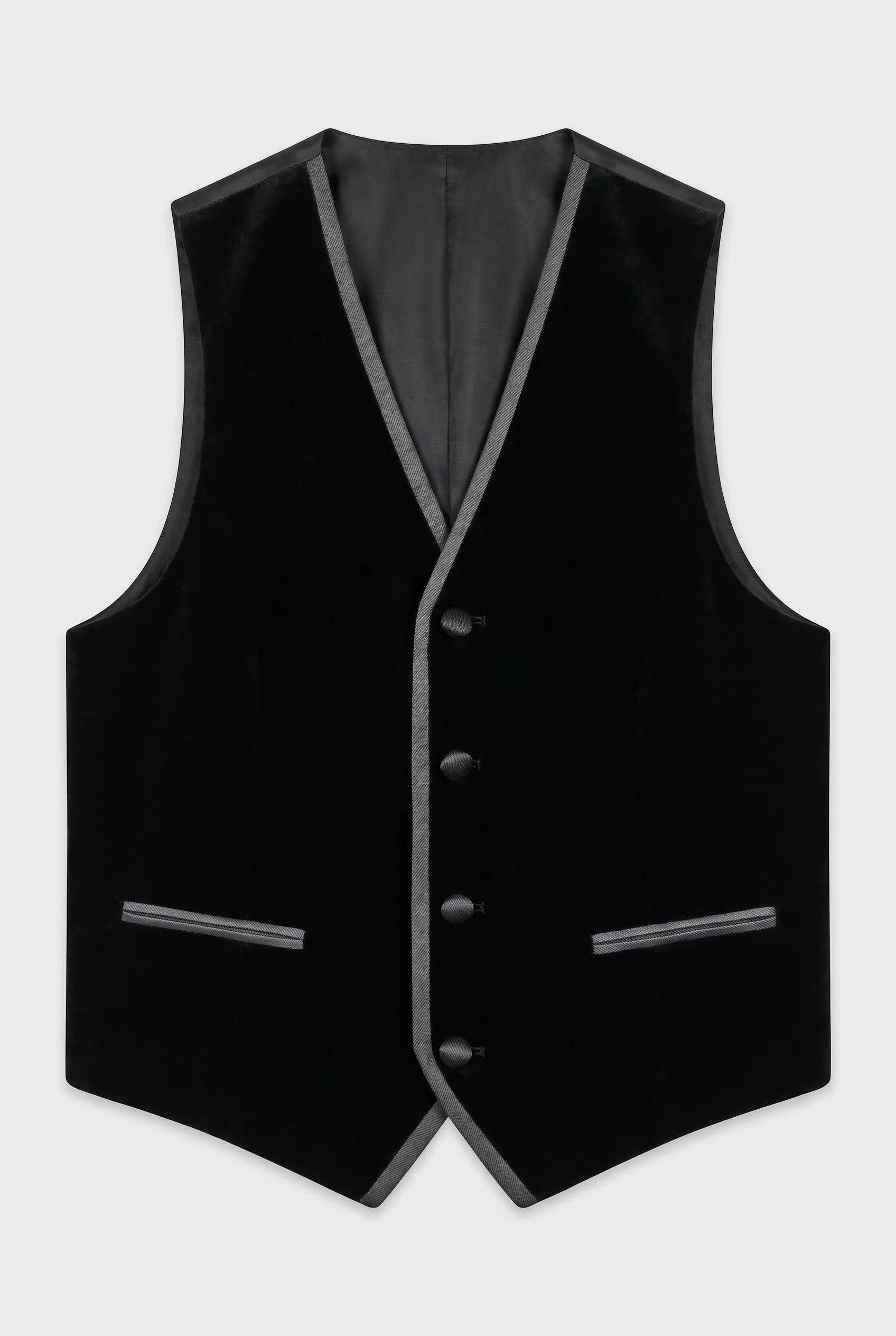 Boys 4-Piece Velvet Double Breasted Tuxedo Suit - Albert  Black