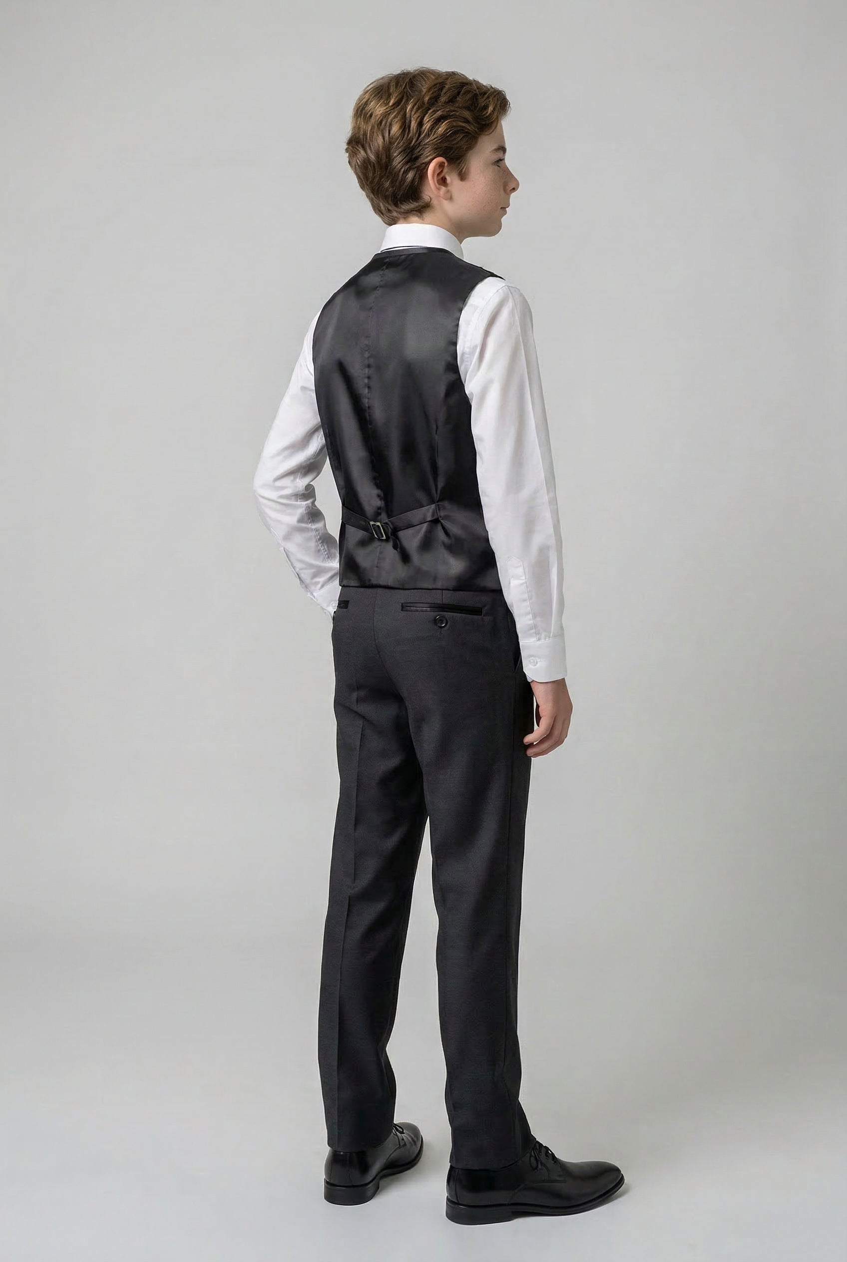 Boys 4-Piece Velvet Double Breasted Tuxedo Suit - Albert  Black