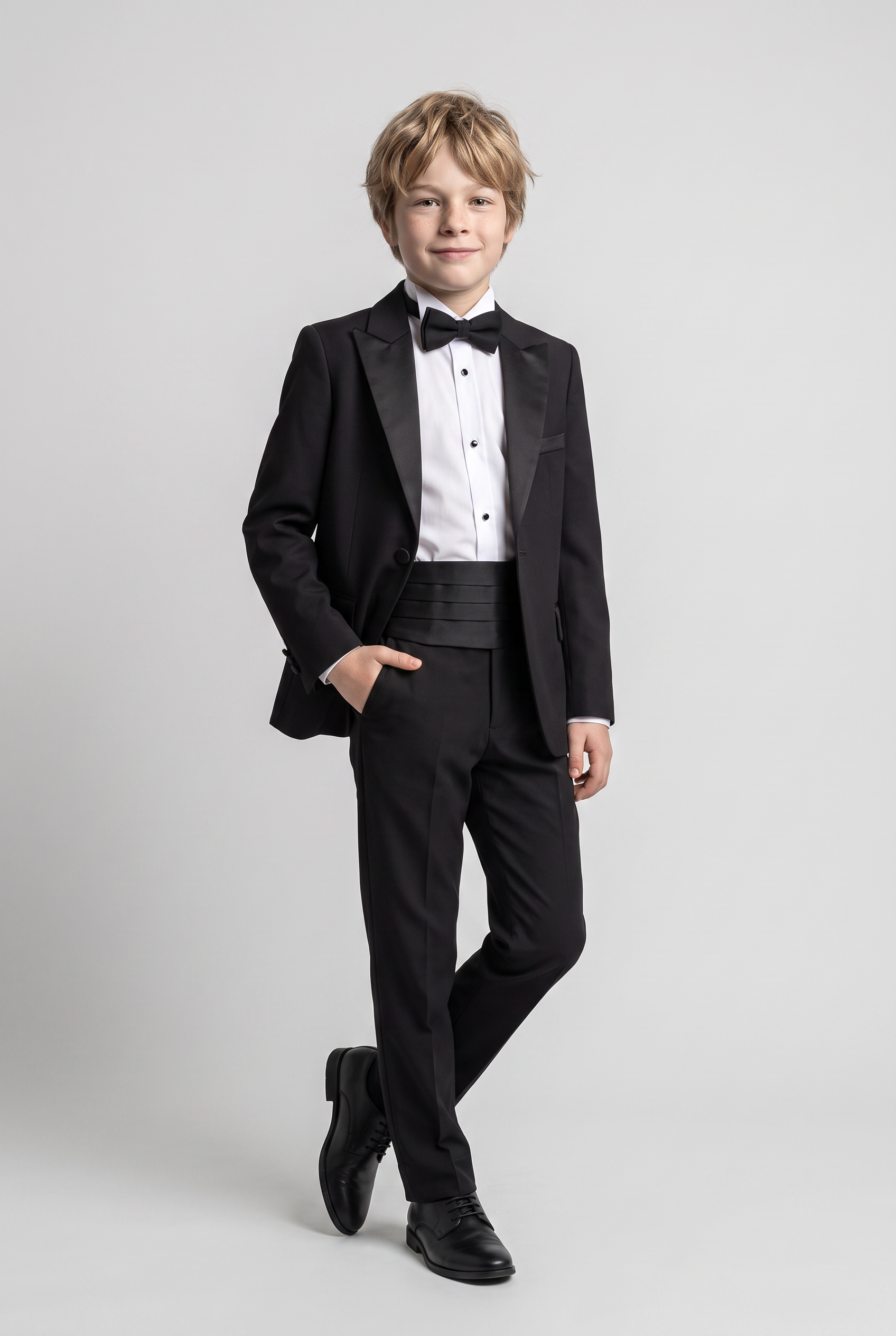 Boys 5-Piece Black Dinner Suit Set Bundle