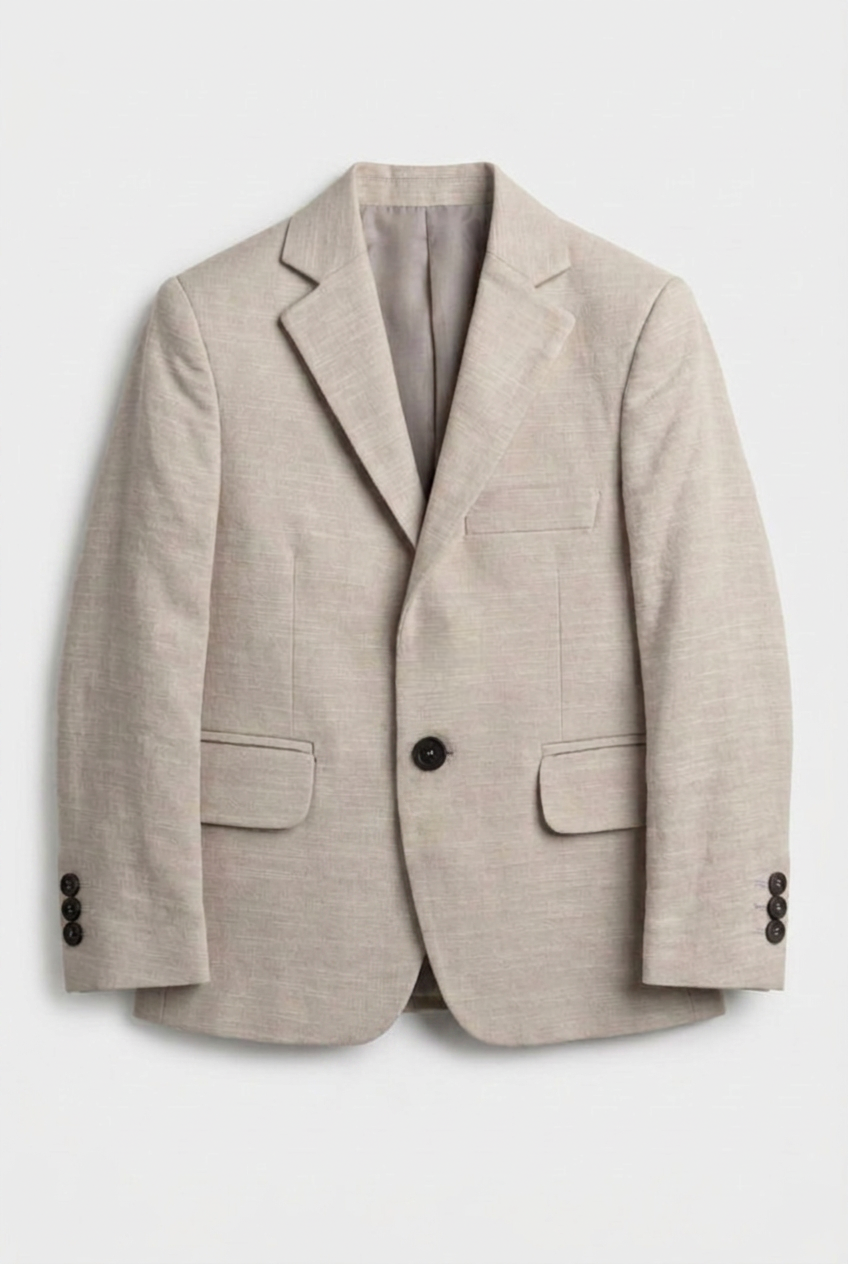 Boys 5-Piece Cotton Smart Casual Suit - Beige