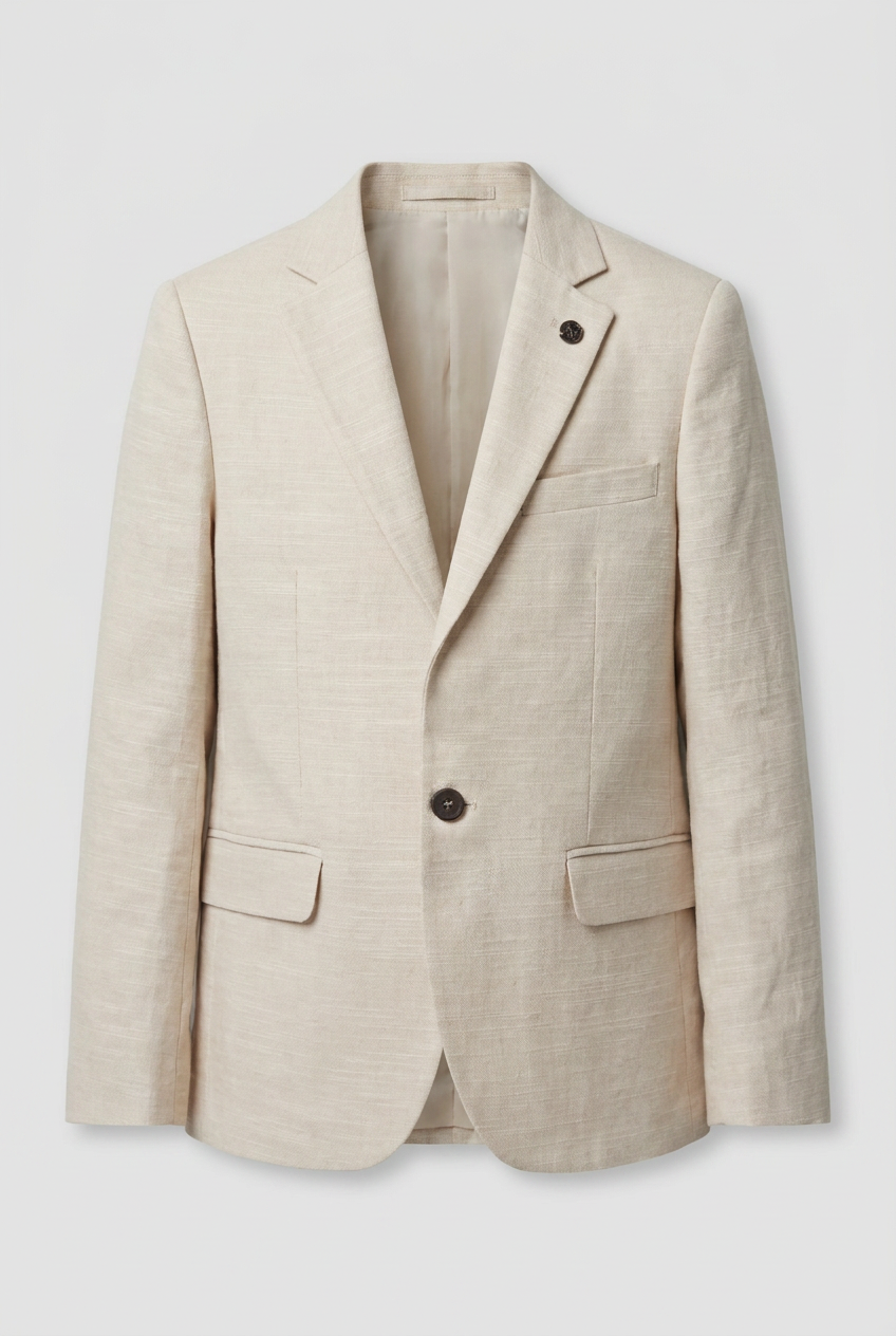Boys 5-Piece Cotton Smart Casual Suit - Cream