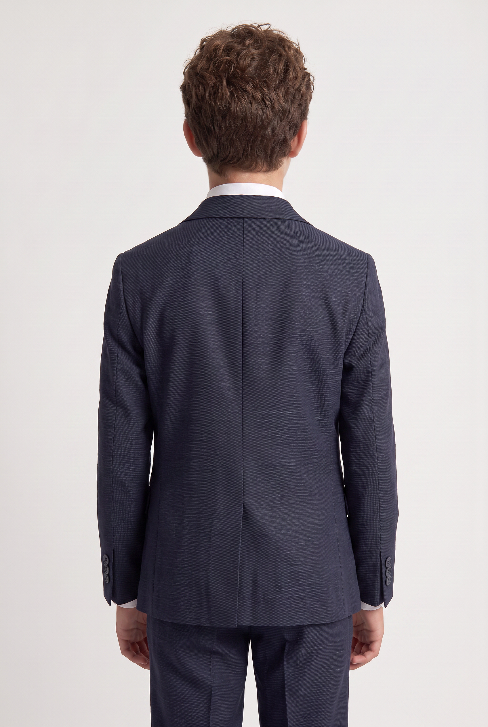 Boys 5-Piece Cotton Smart Casual Suit - Navy Model Back Picture