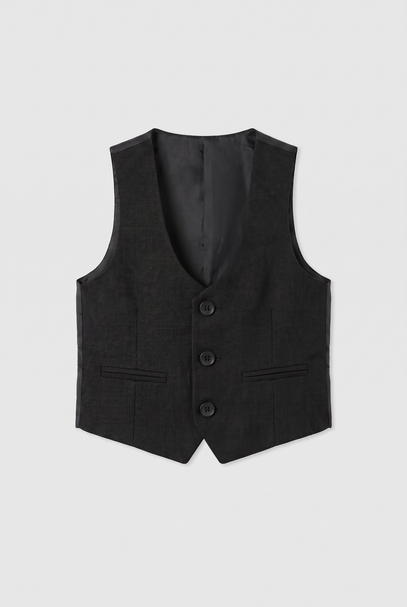 Boys 5-Piece Cotton Smart Casual Suit - Navy Waistcoat Picture