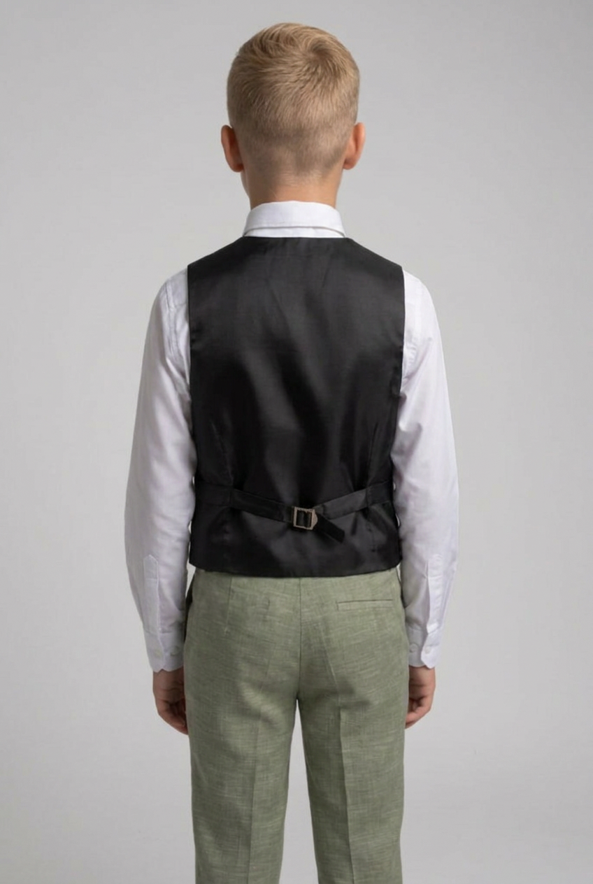 Boys 5-Piece Cotton Smart Casual Suit - Sage Green