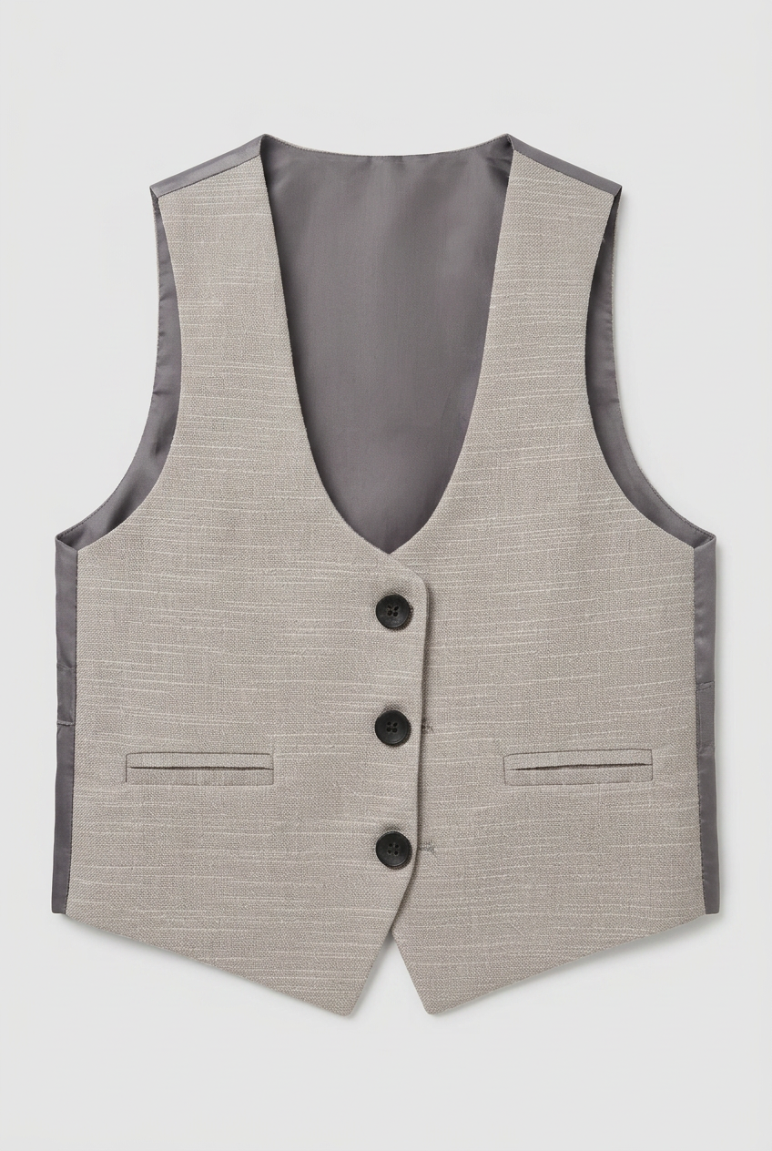 Boys 5-Piece Cotton Smart Casual Suit - Stone Grey