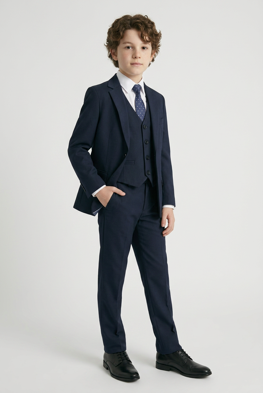 Boys 5-Piece Formal Suit Set - Style 524 Navy