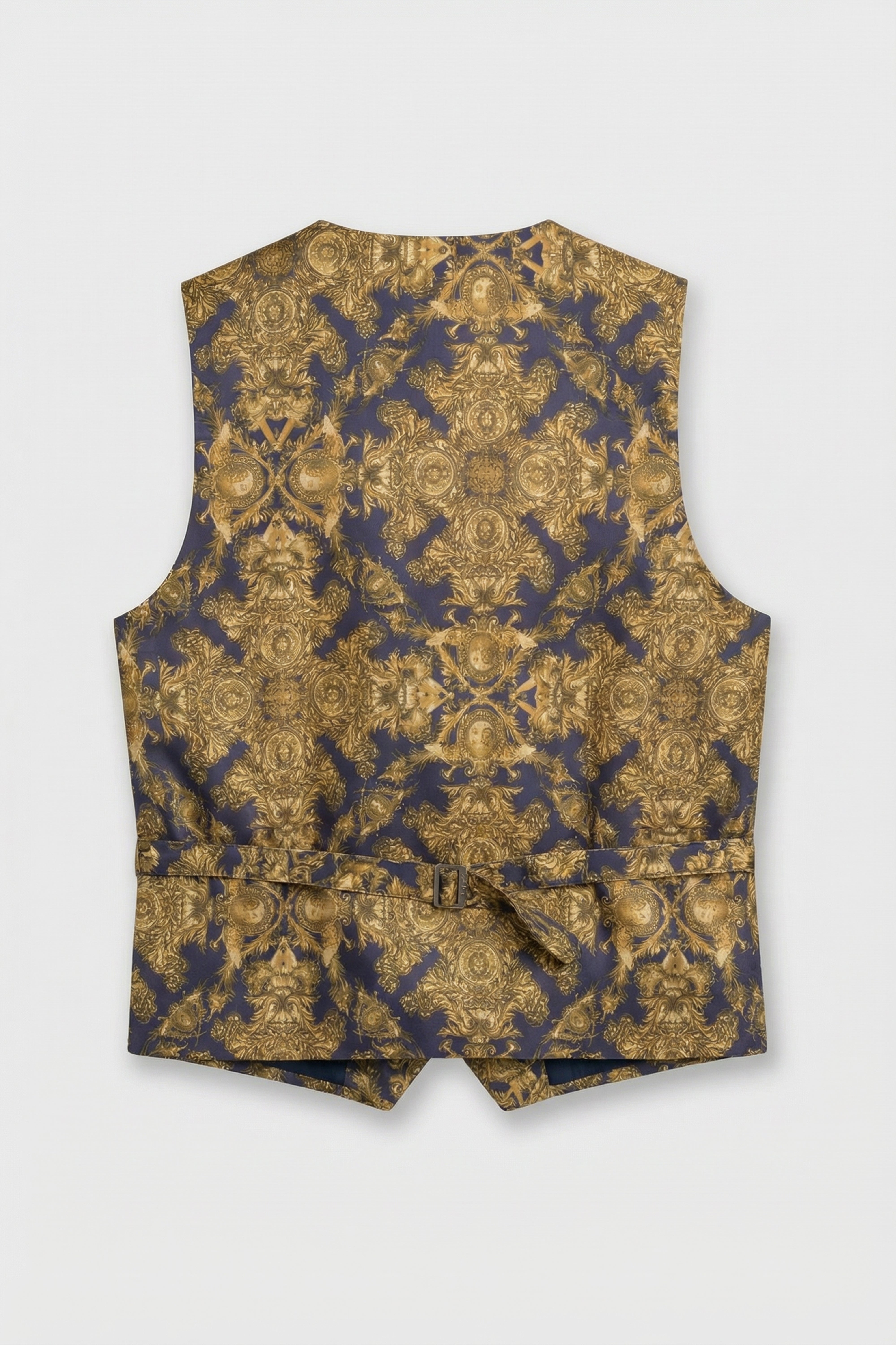 Boys 5-Piece Micro Check Twill Suit - Marcus - Grey Wasitcoat Back Picture