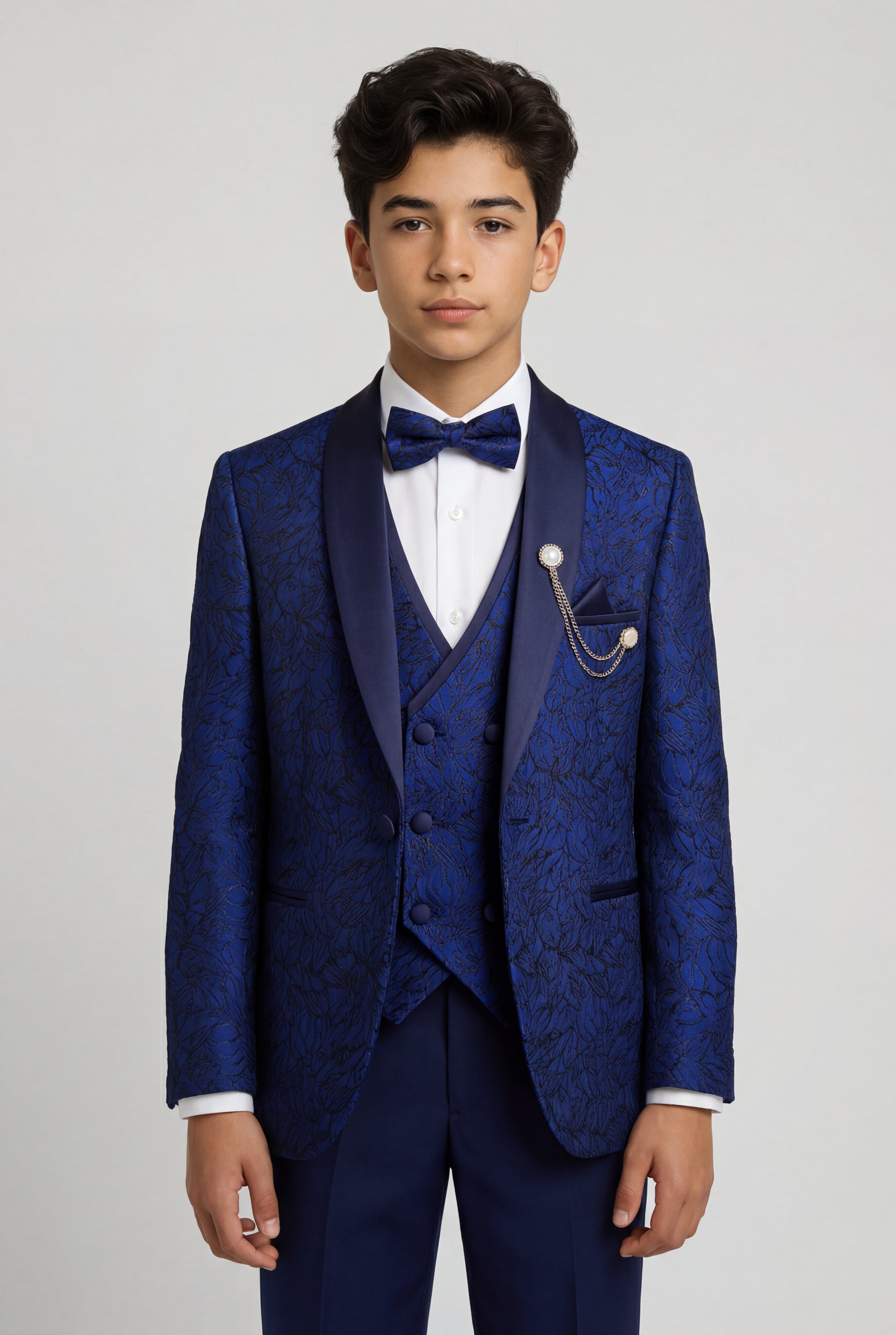 Boys 5-Piece Parliament Jacquard Tuxedo Suit Main Picture