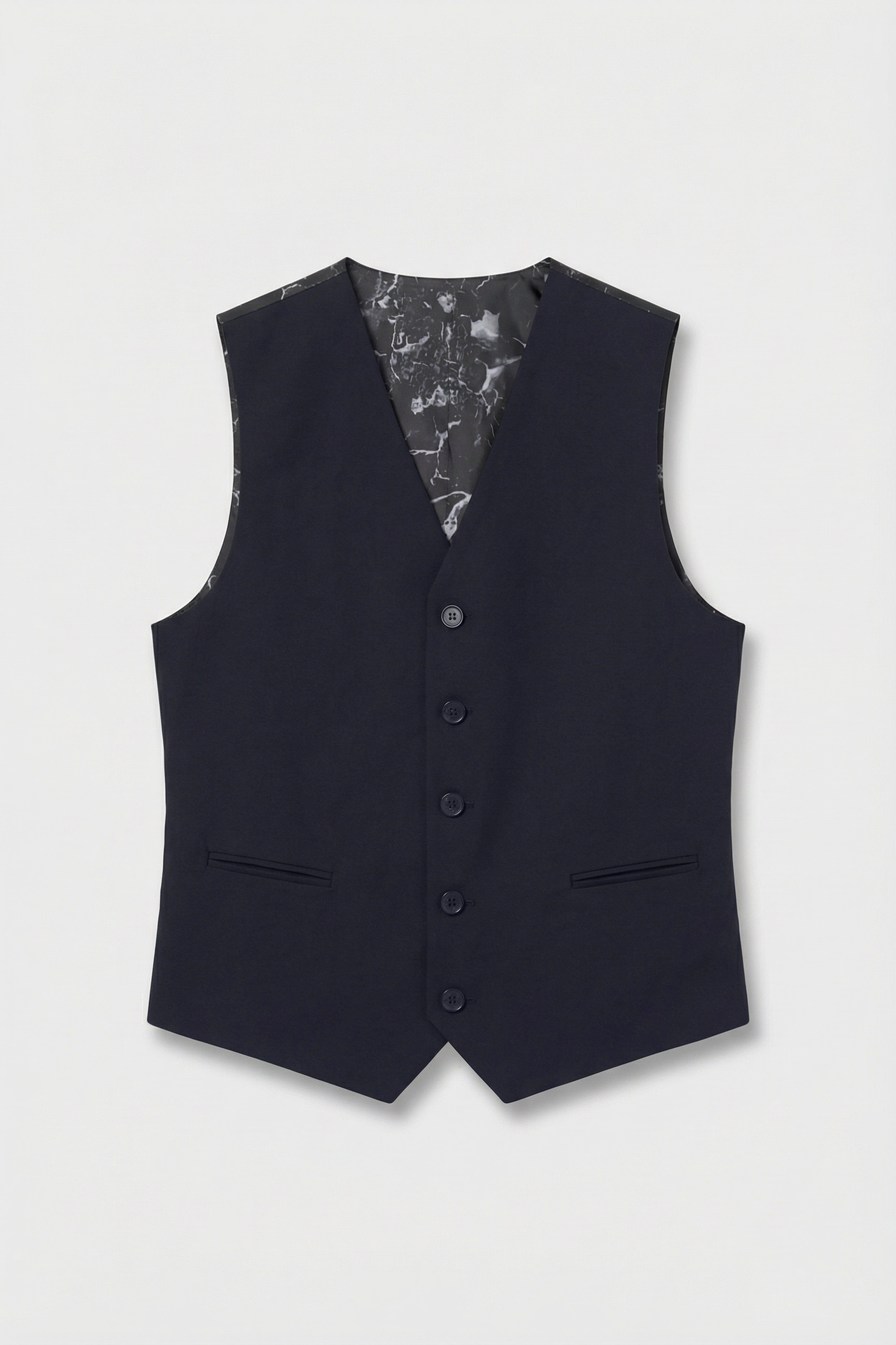 Boys 5-Piece Tailored Fit Formal Suit - Grant - Dark Navy Blue Waistcoat Picture