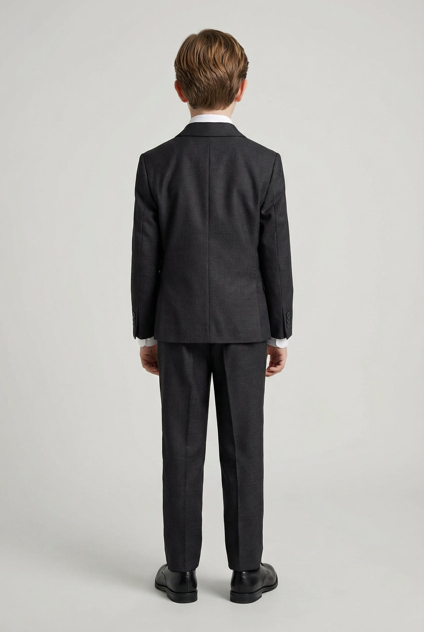 Boys 5-Piece Tailored Fit Twill Suit - Jeremy - Black