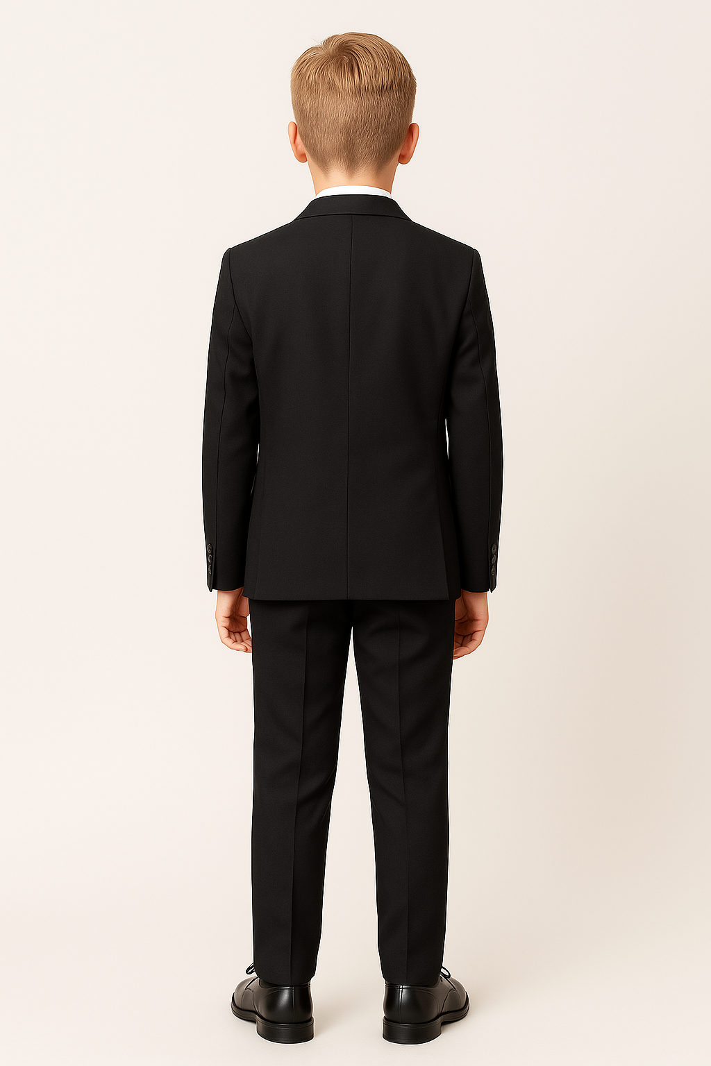Boys 5-Piece Tailored Fit Twill Suit - Oscar - Black Back Picture