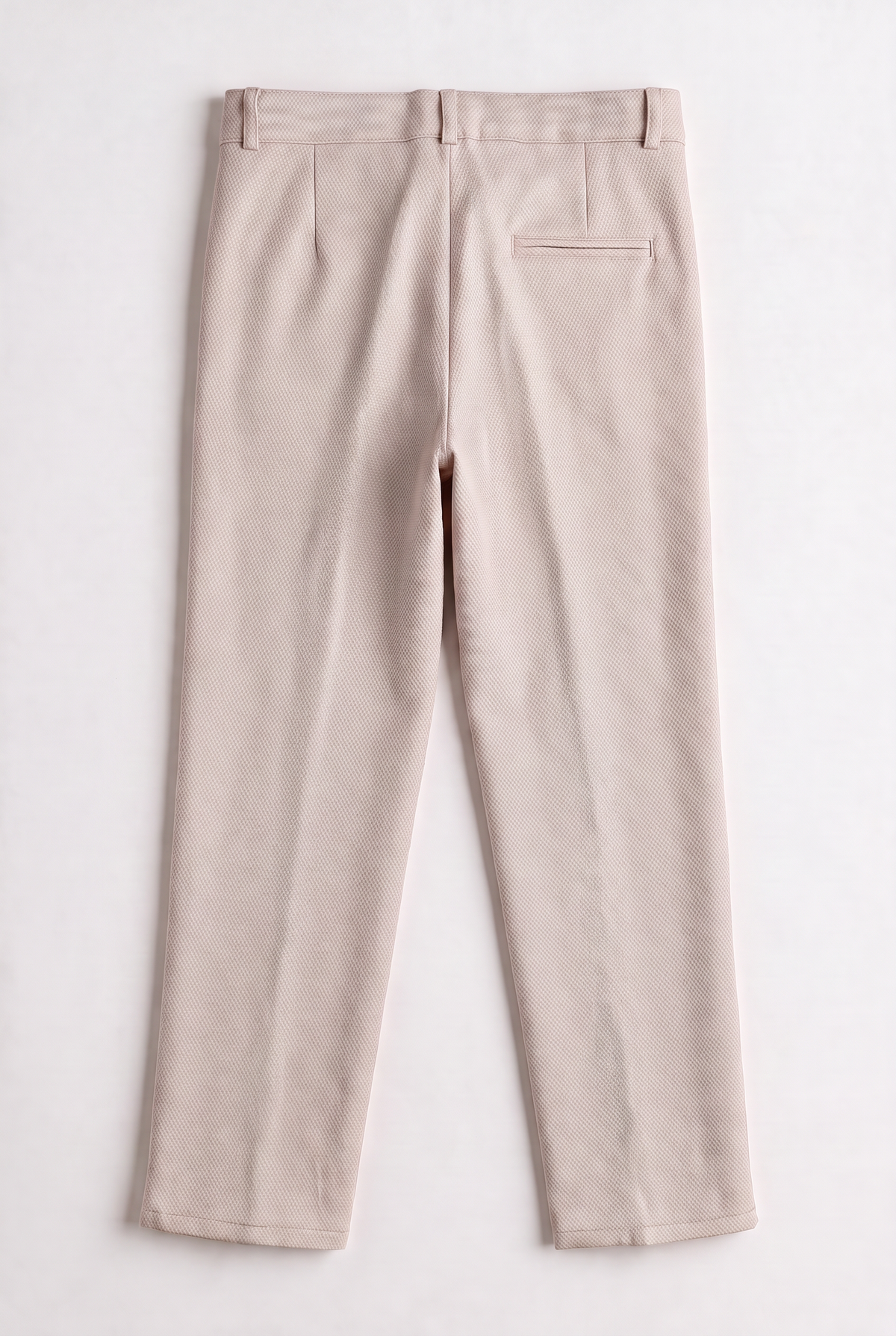 Boys 5-Piece Textured Suit with Double Breasted Waistcoat - Sota Beige Trousers  Back Picture 