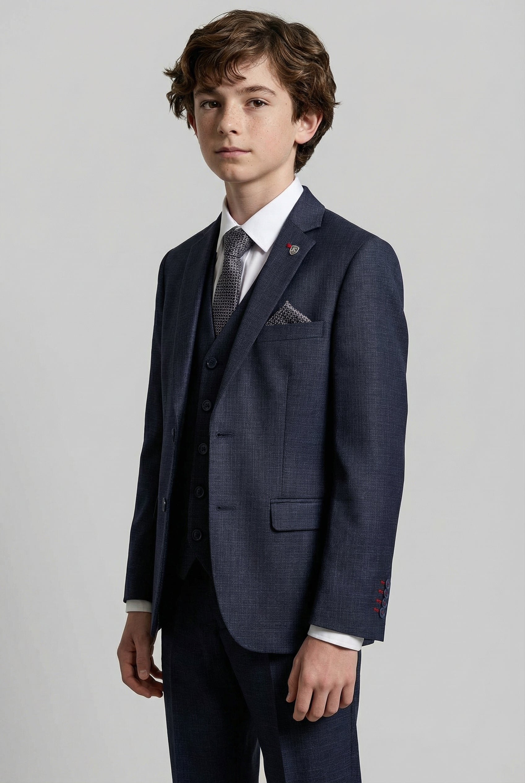 Boys 5-Piece Textured Weave Tailored Fit Suit - Zion