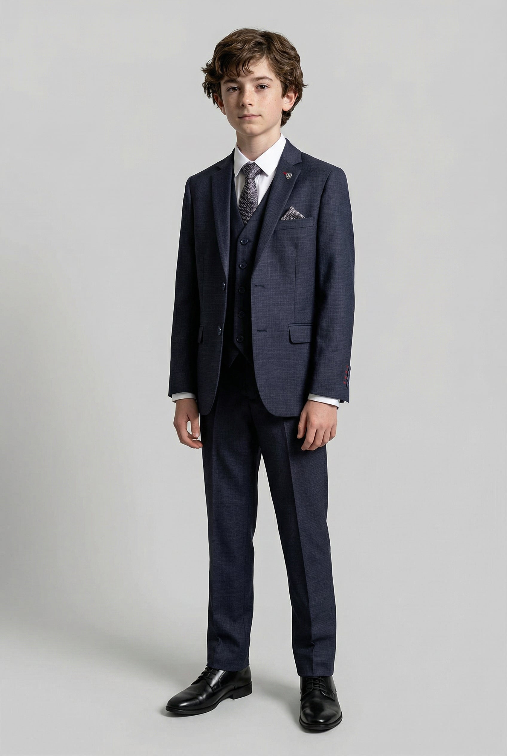 Boys 5-Piece Textured Weave Tailored Fit Suit - Zion