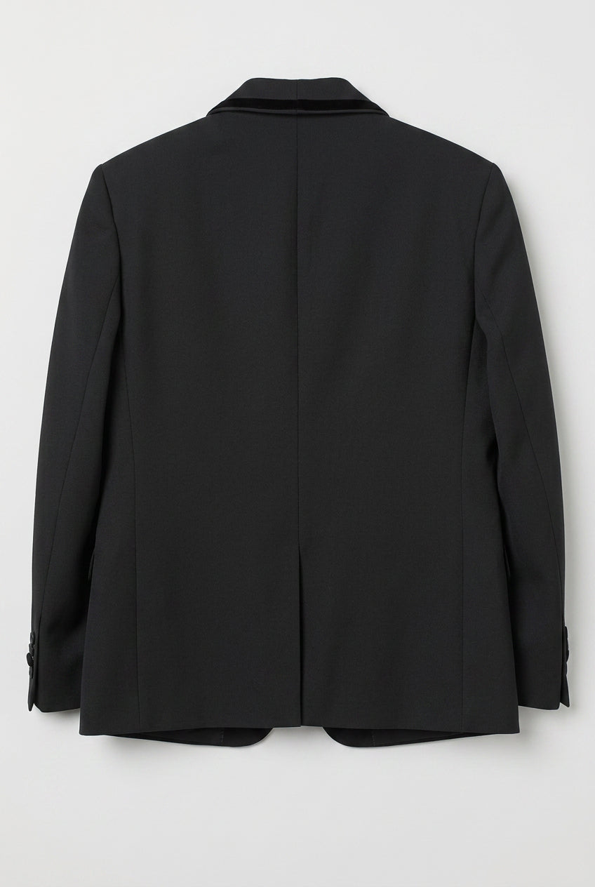 Boys 5-Piece Tuxedo Suit with Removable Velvet Shawl Collar - Black